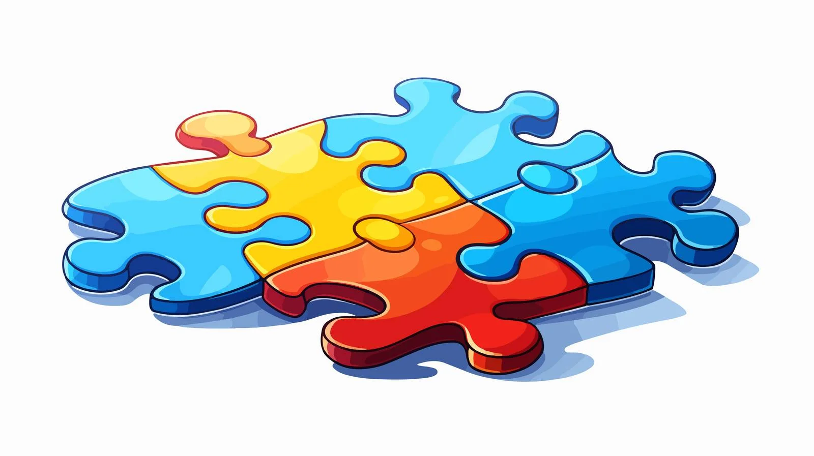 Cartoon Puzzle Piece Illustration — free download from Dotvec