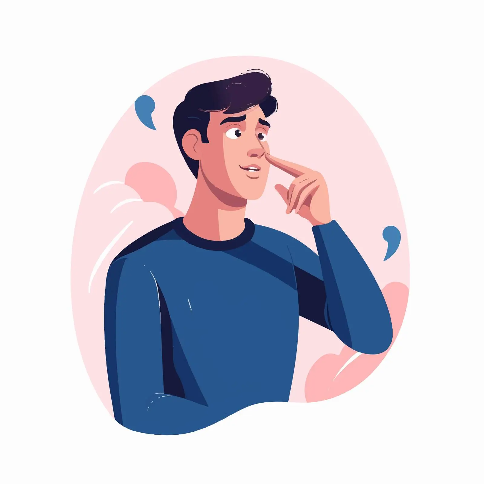 Pensive Man Thinking Concept Vector Art — free download from Dotvec