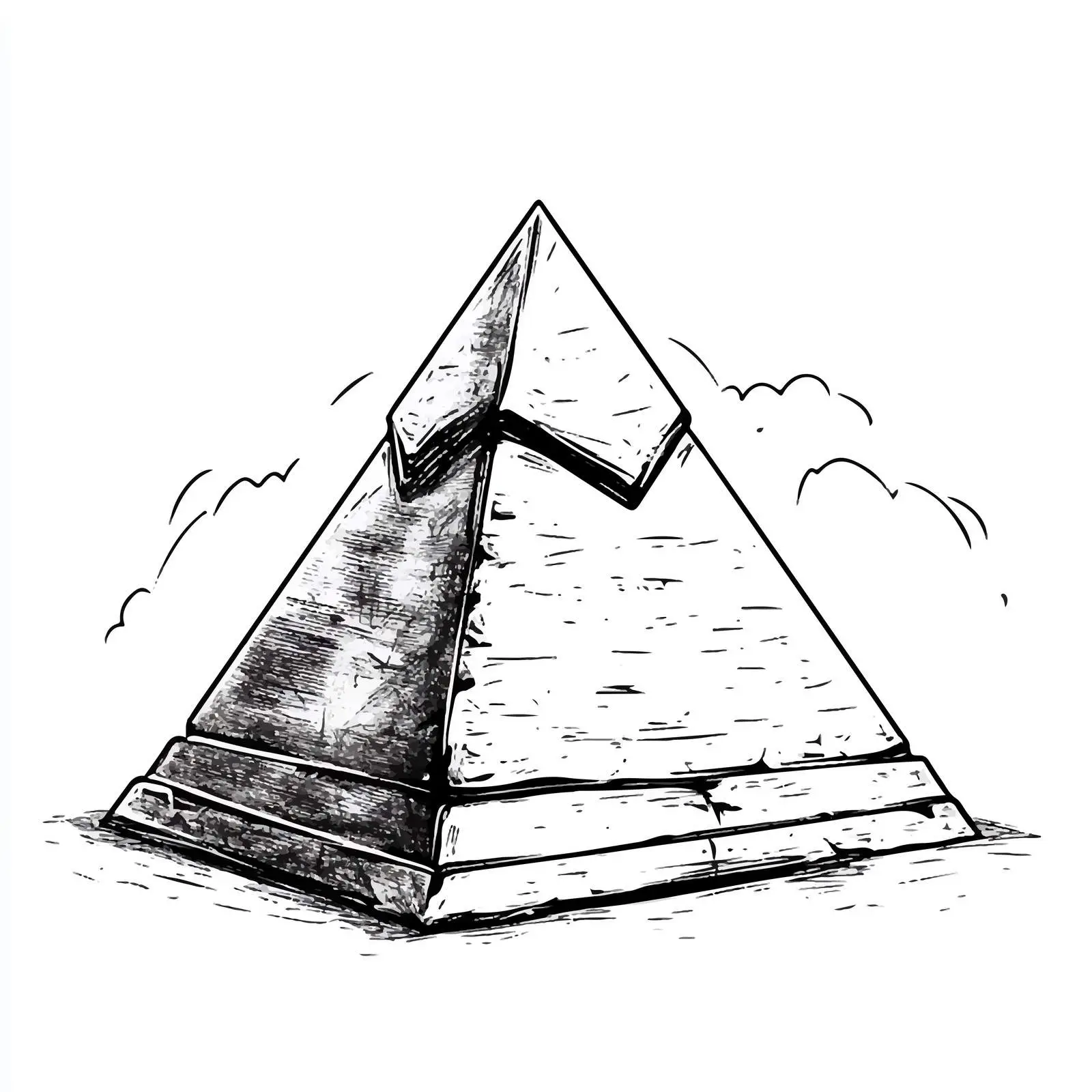 Black and White Pyramid Cartoon Vector Illustration — free download from Dotvec