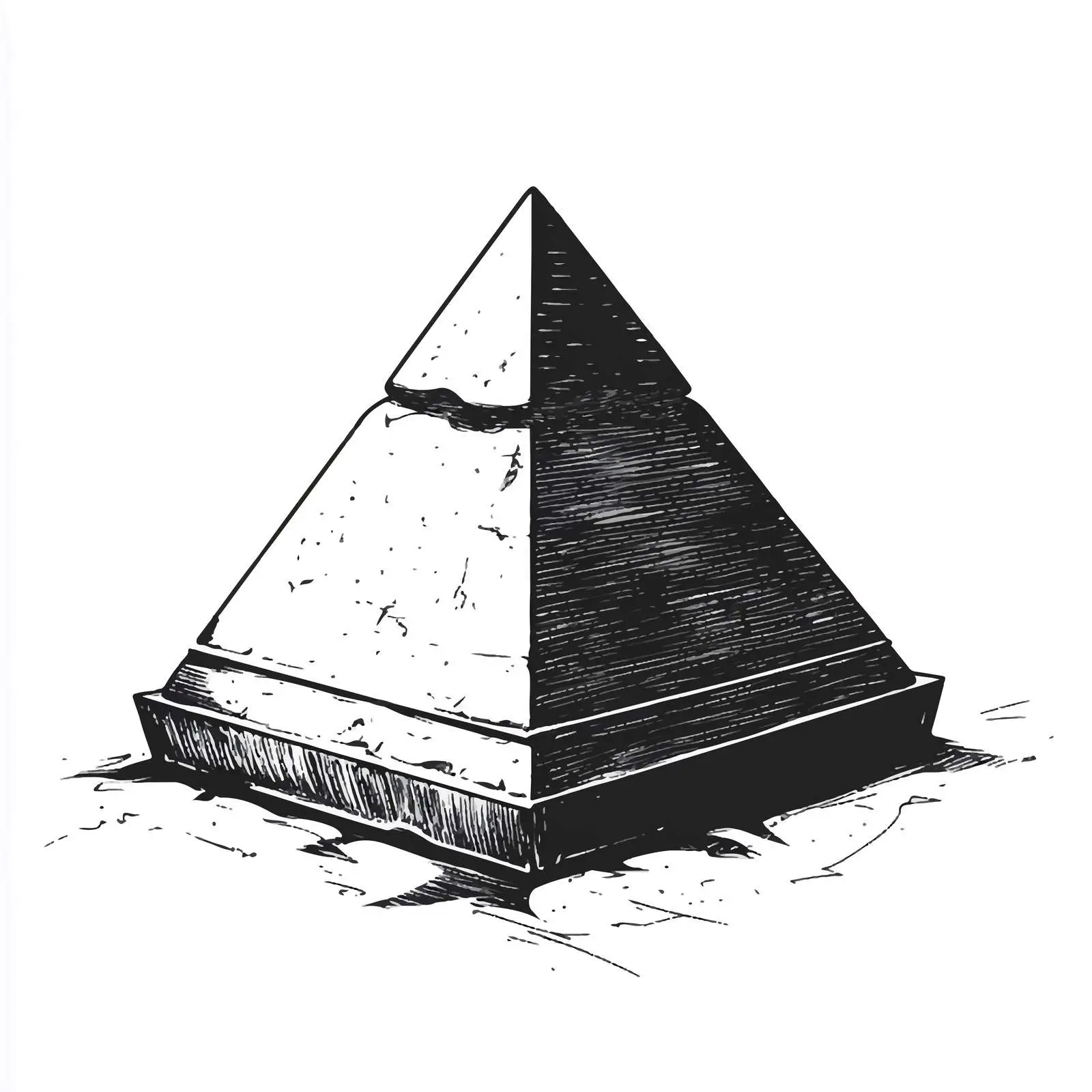 Black and White Pyramid Cartoon Vector Illustration — free download from Dotvec