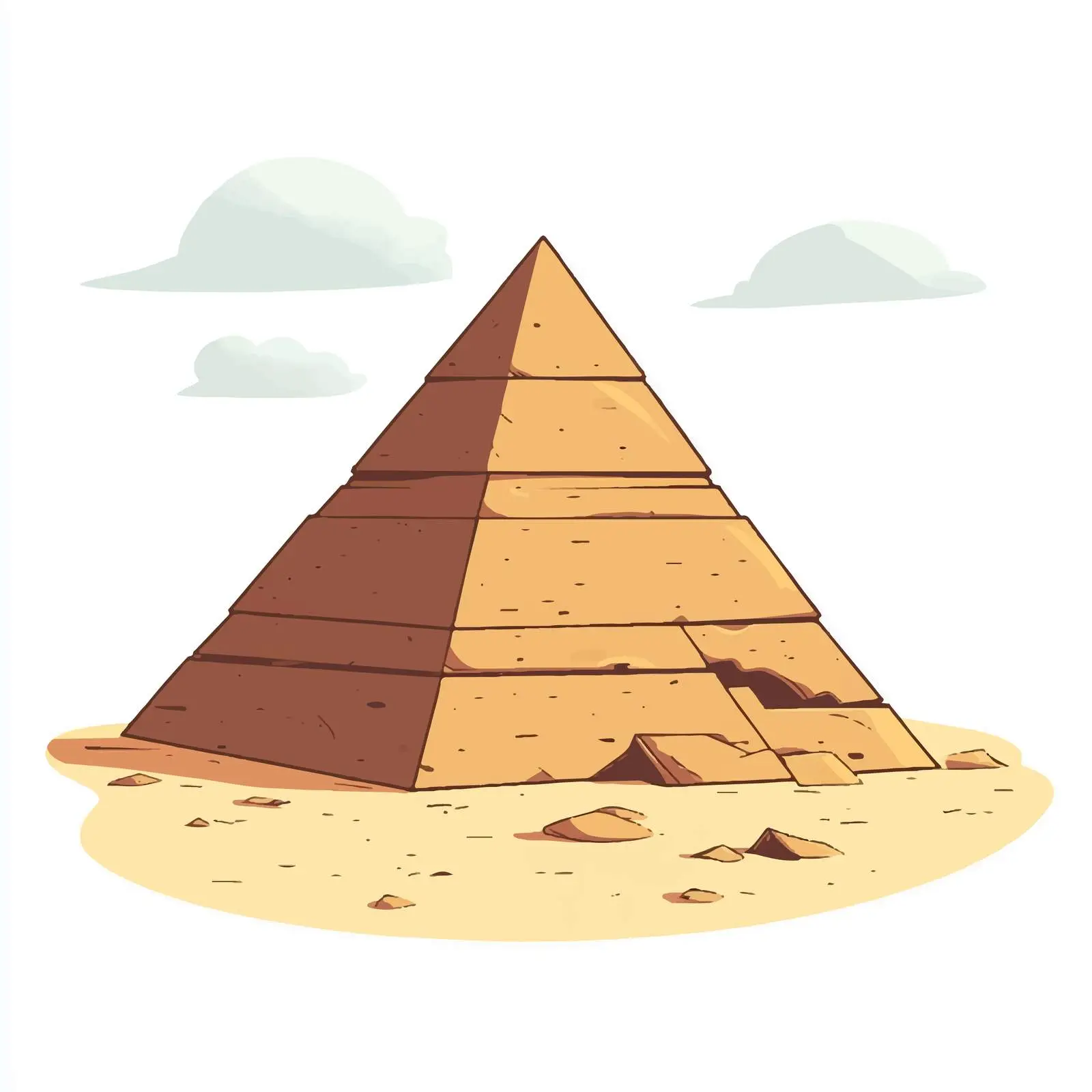 Hand-Drawn Cartoon Pyramid Vector Illustration — free download from Dotvec