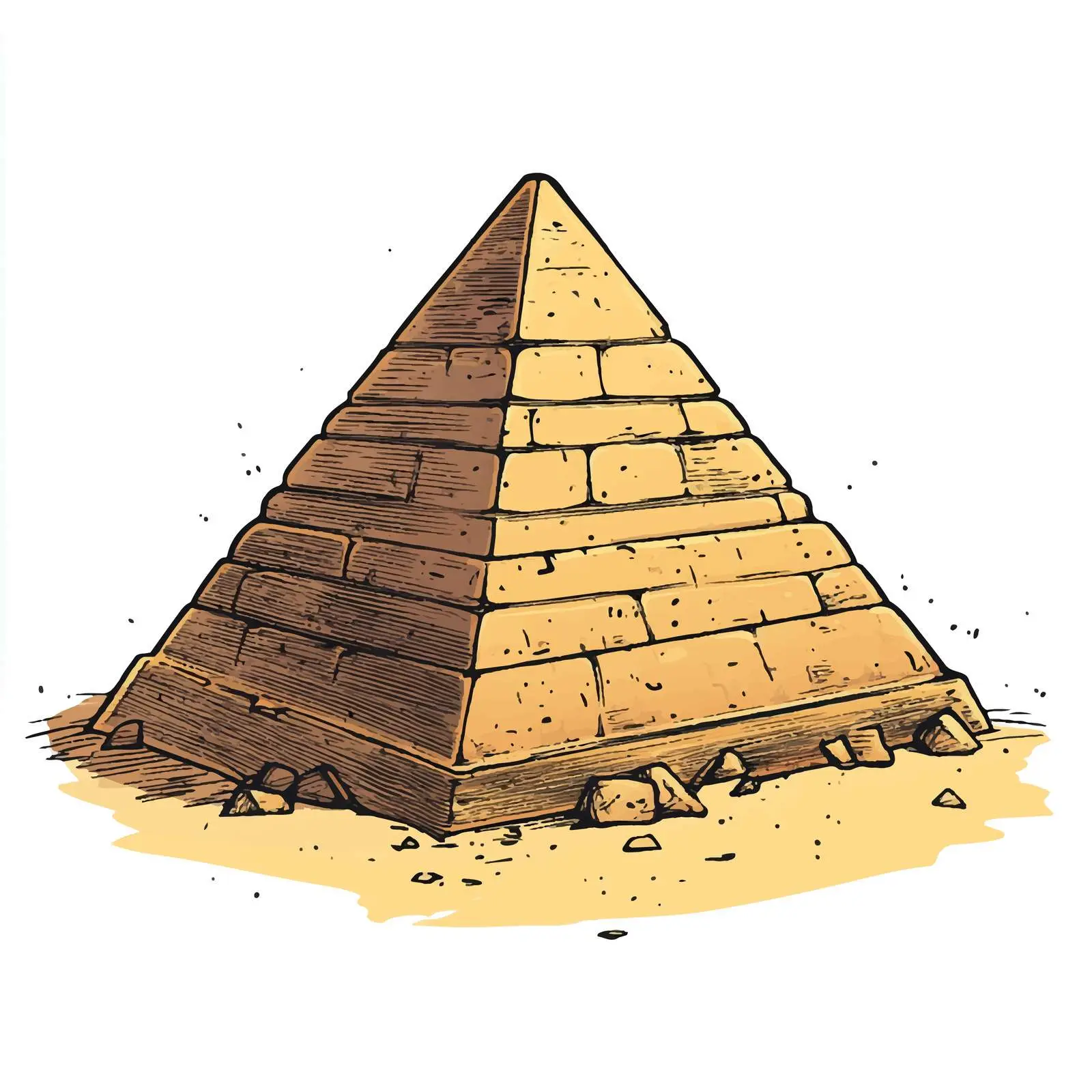 Hand-Drawn Cartoon Pyramid Vector Illustration — free download from Dotvec