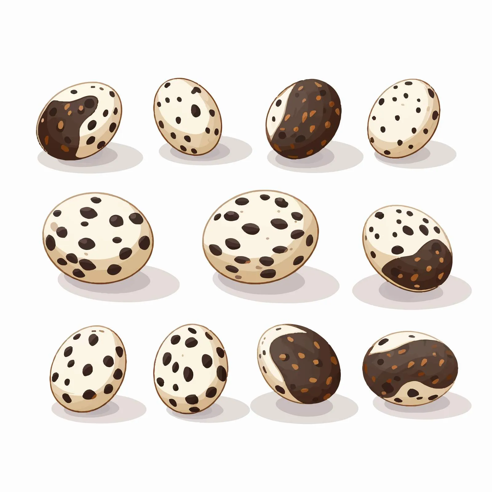 Mini Speckled Quail Eggs Group Illustration — free download from Dotvec