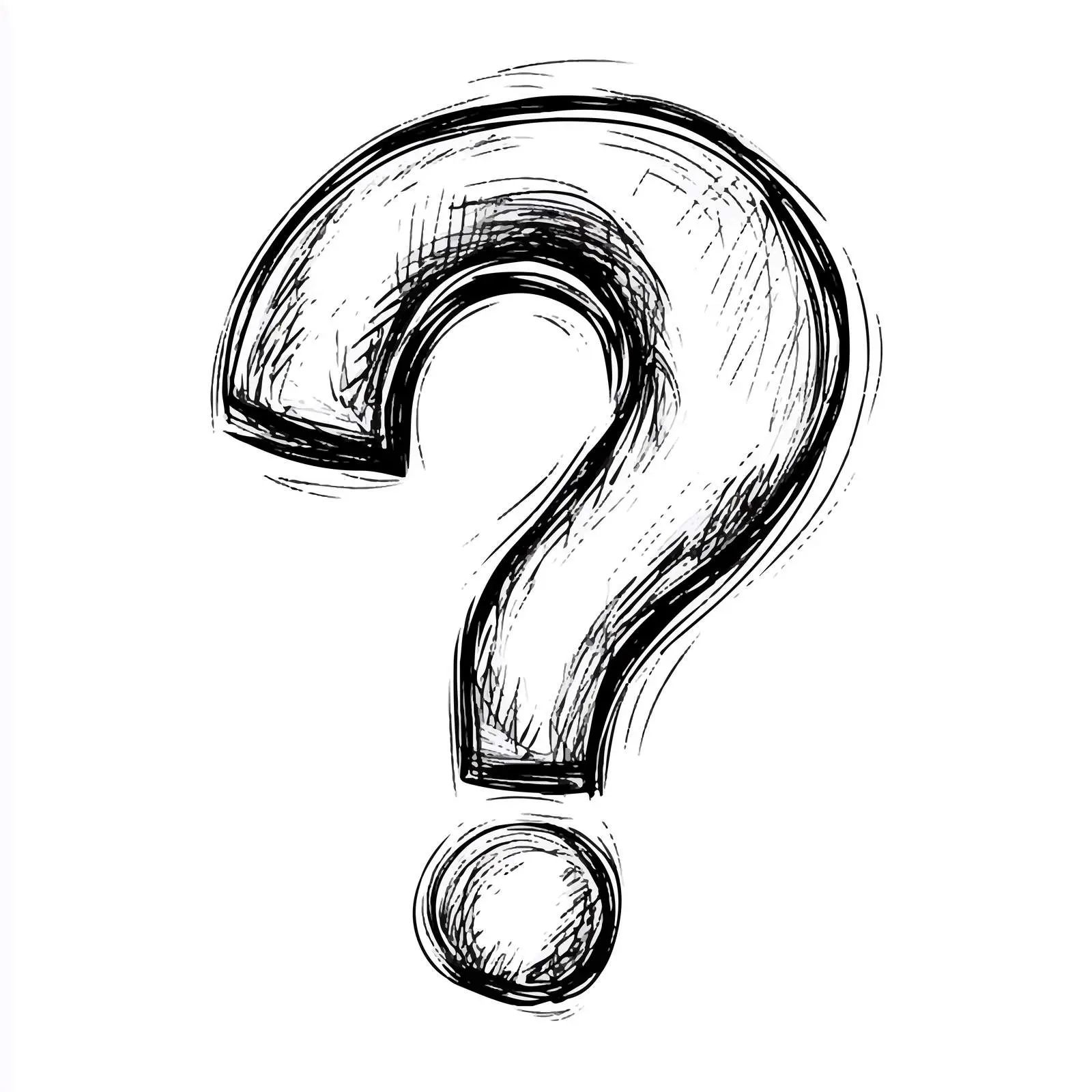 Black and White Cartoon Question Mark Vector – free query image from Dotvec