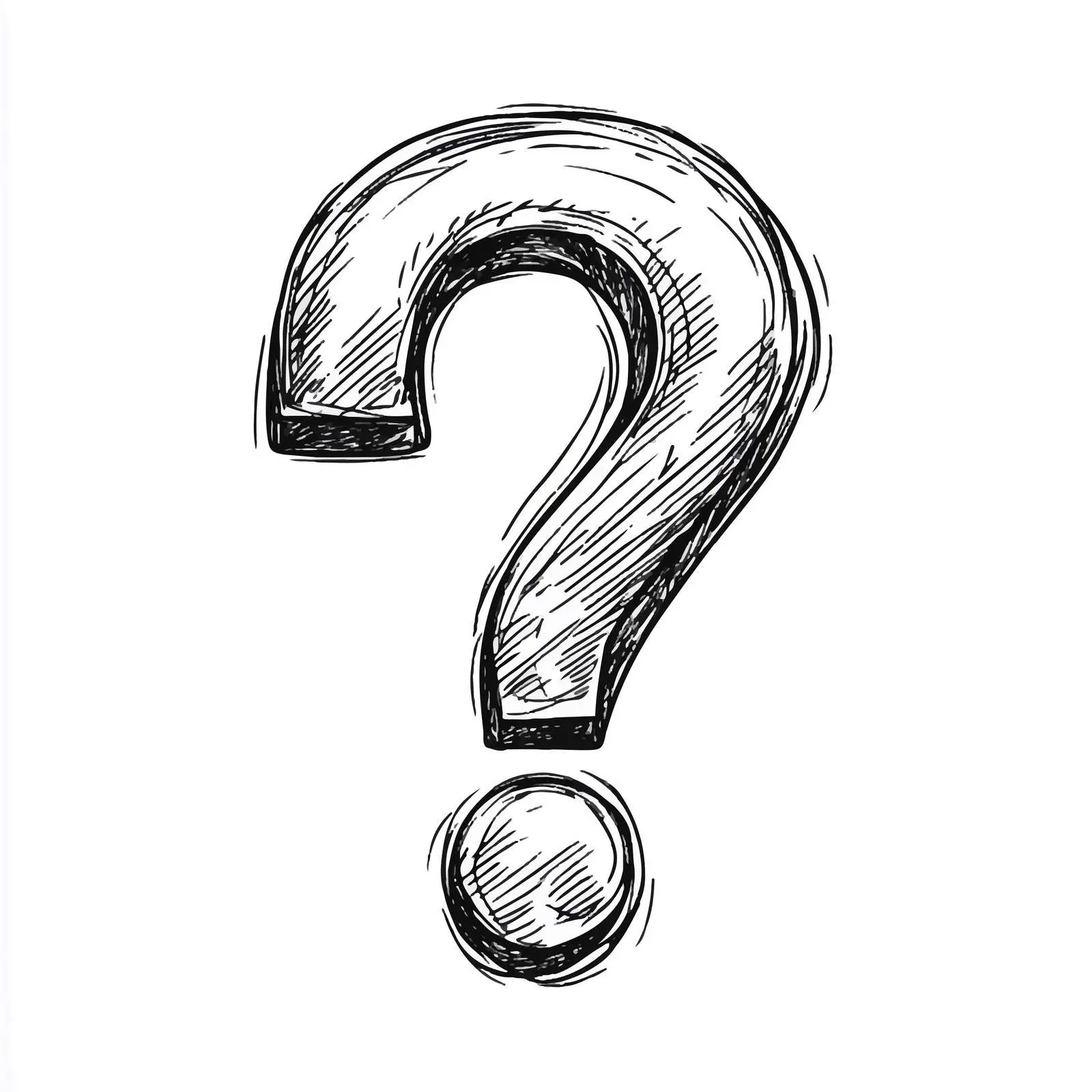 Black and White Question Mark Cartoon Vector – free query image from Dotvec