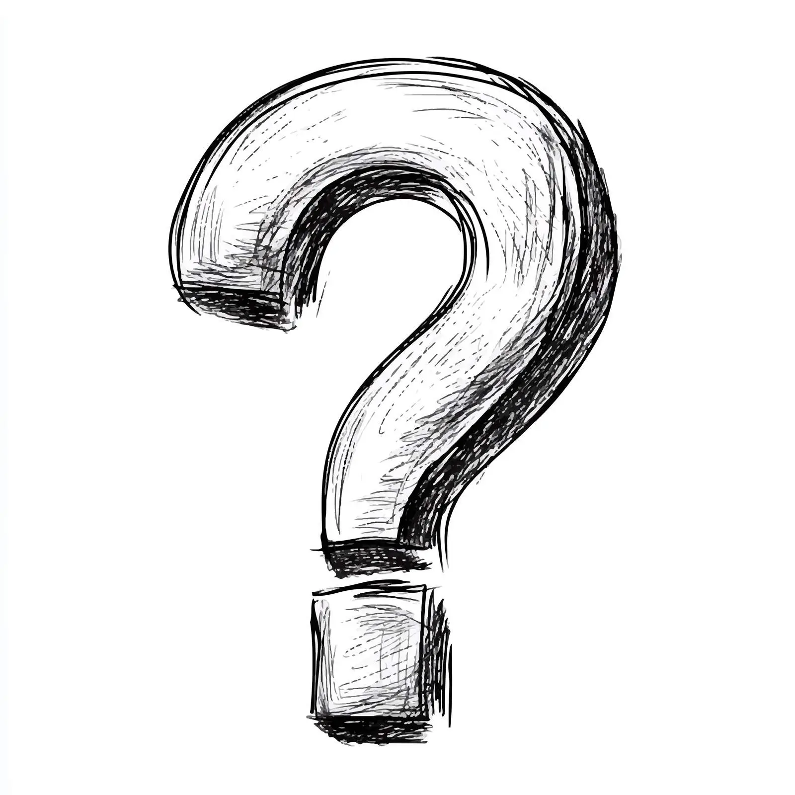 Black and White Cartoon Question Mark Vector – free query image from Dotvec