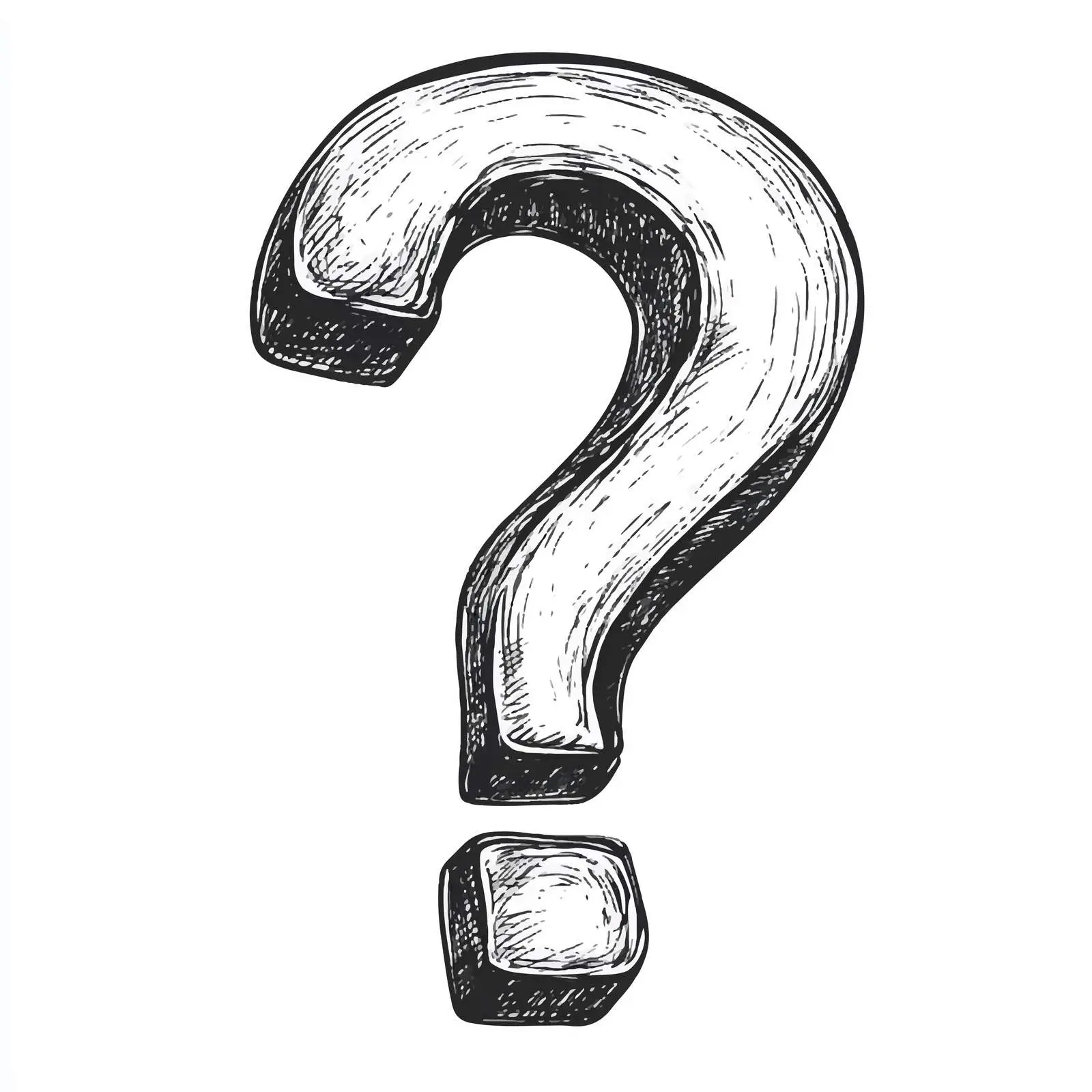 Black and White Question Mark Illustration Vector — free download from Dotvec