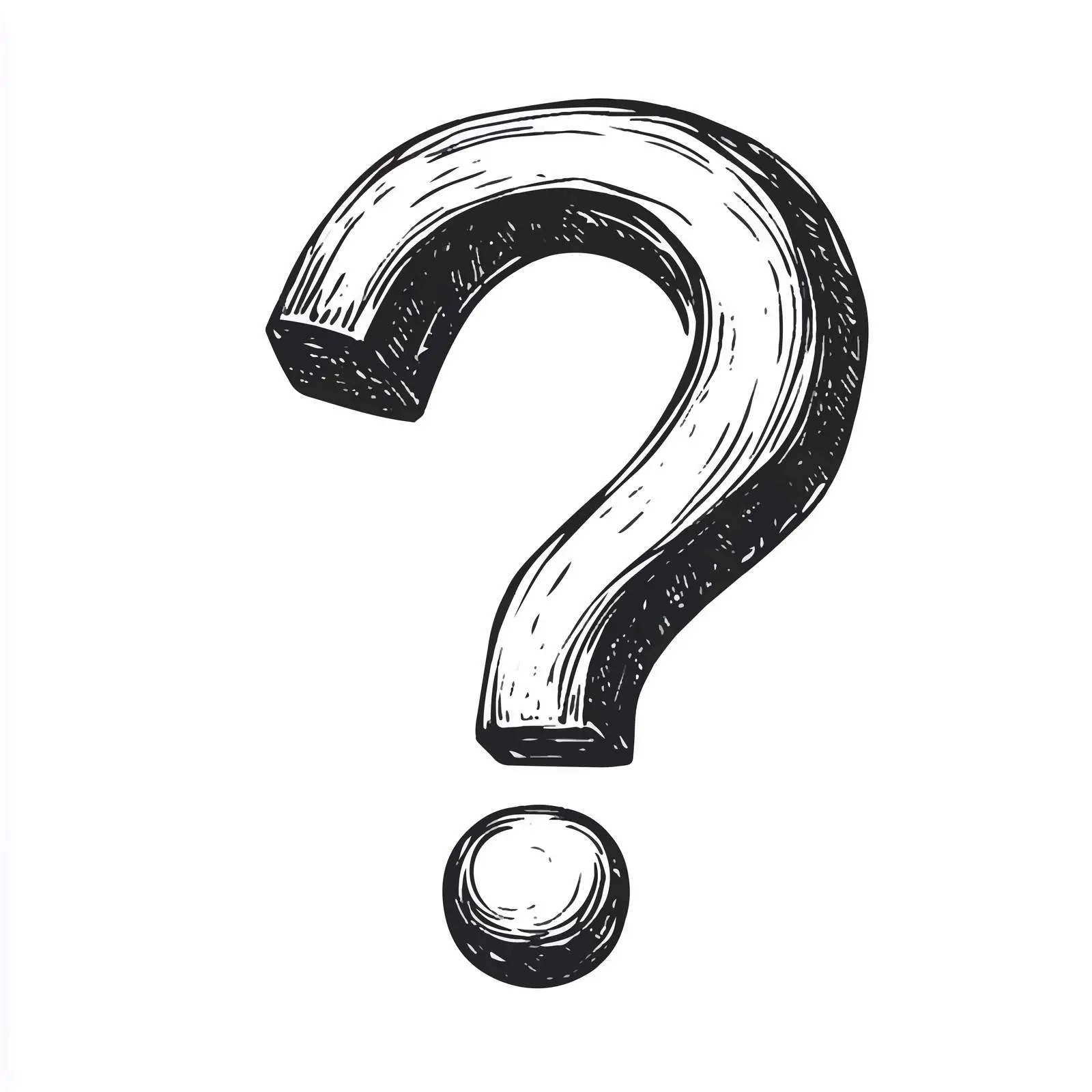 Cartoon Question Mark Vector Illustration in Black & White — free download from Dotvec
