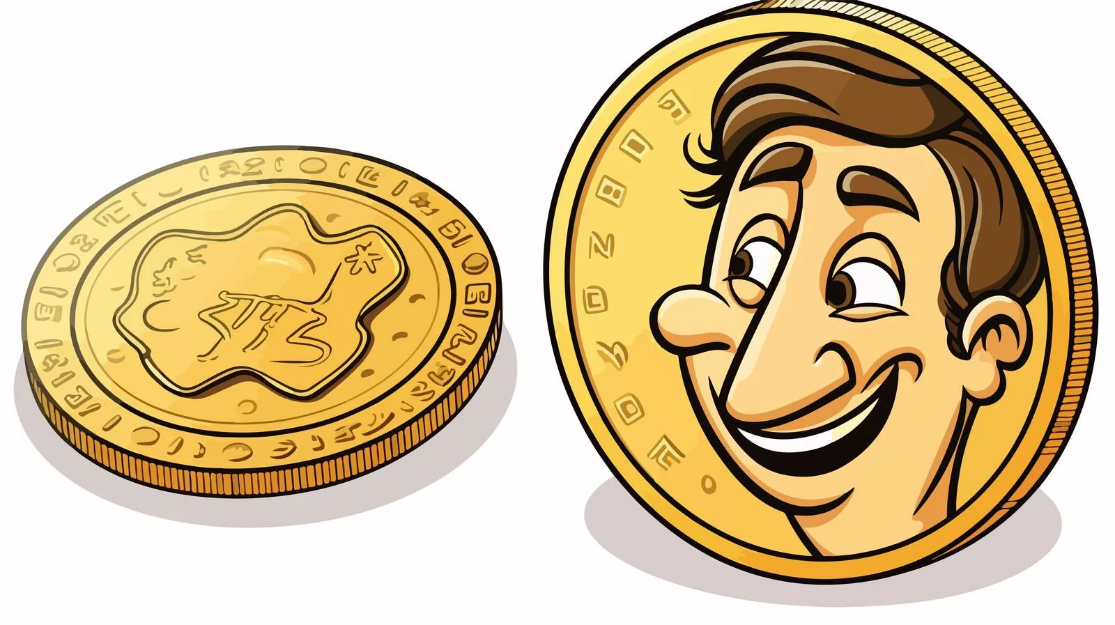 Quirky Coin Illustration — free download from Dotvec