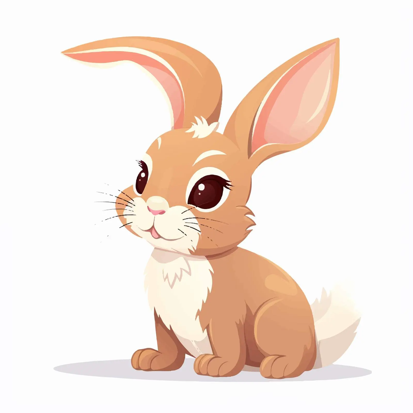 Cartoon Rabbit Vector Illustration on White Background — free download from Dotvec