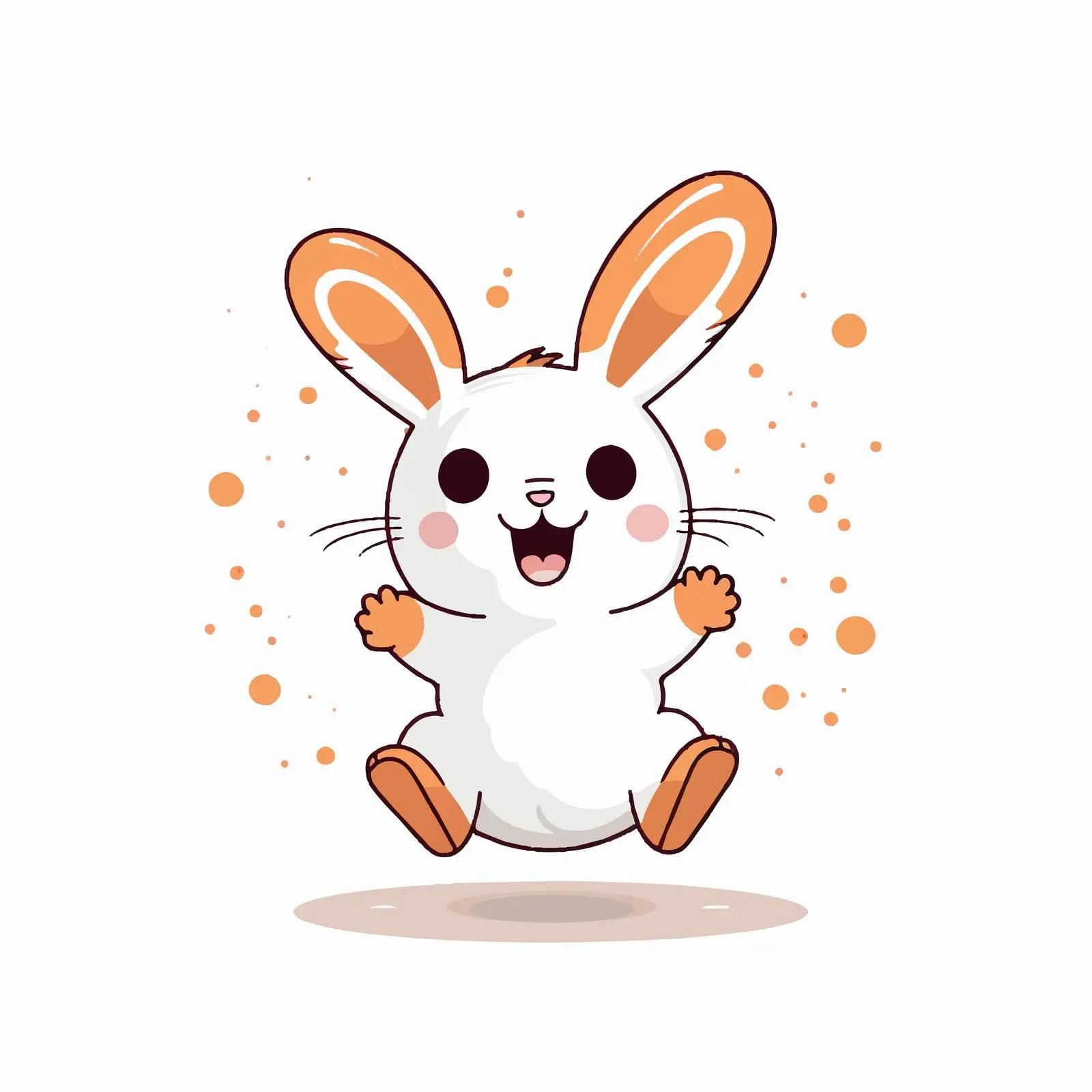 Happy Jumping Rabbit Vector Illustration — free download from Dotvec