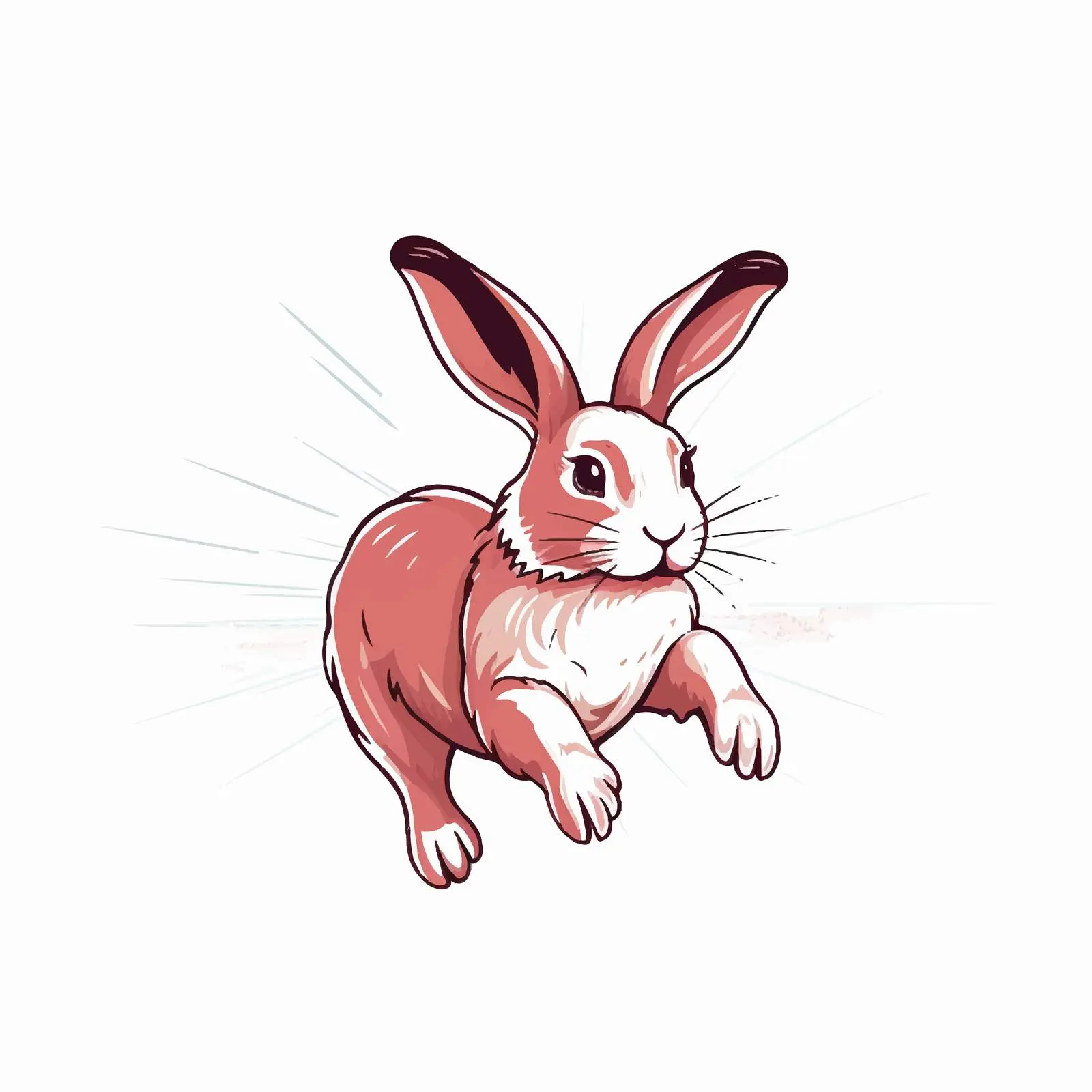Cartoon Rabbit Jumping Line Vector Illustration — free download from Dotvec