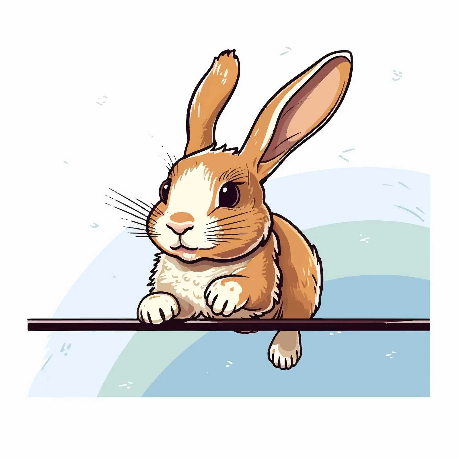 Cartoon Rabbit Jumping Vector Illustration — free download from Dotvec