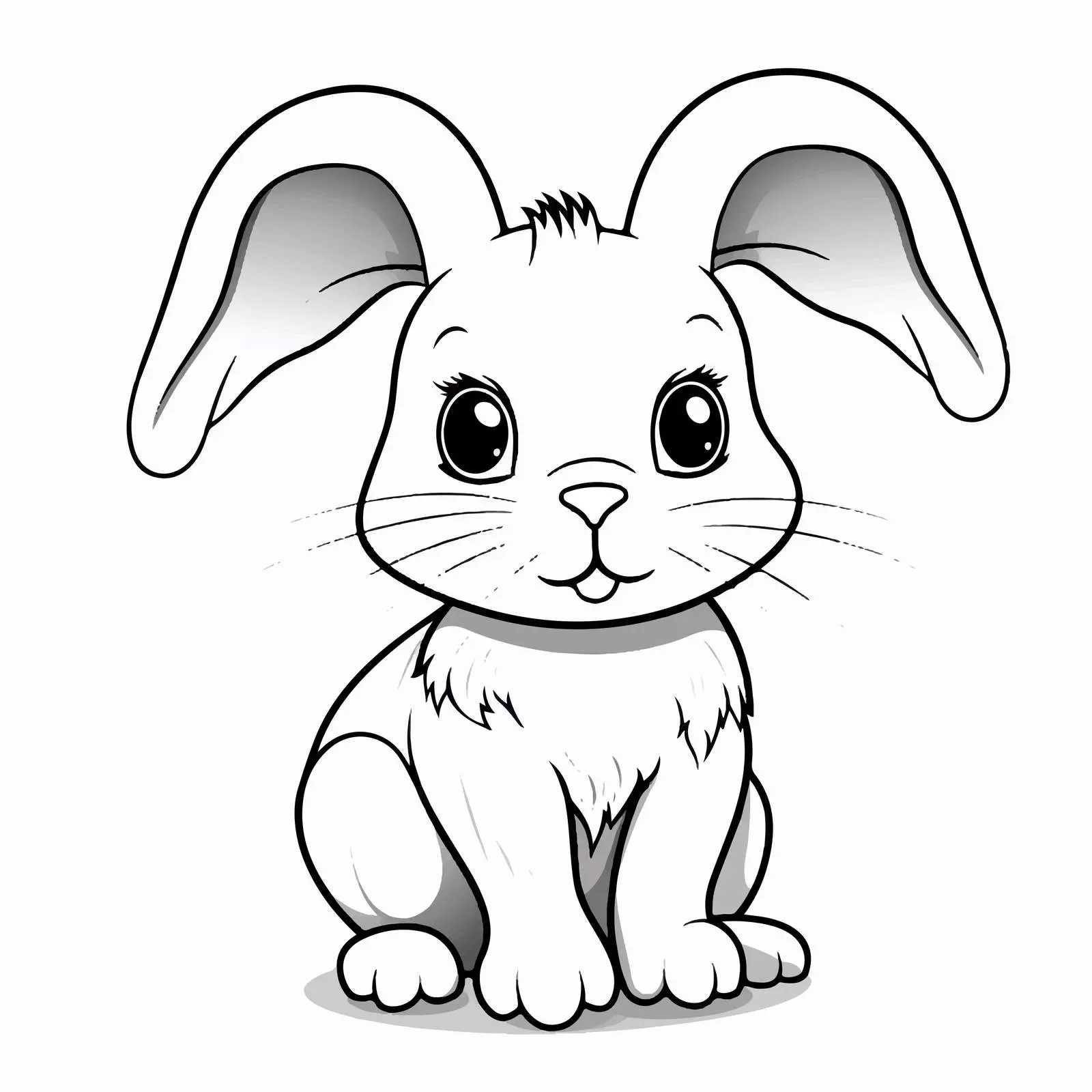Cartoon Rabbit Vector Line Illustration — free download from Dotvec