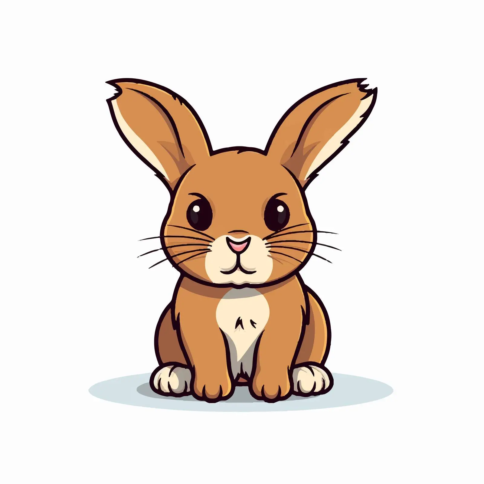 Cartoon Rabbit Line Vector Illustration — free download from Dotvec