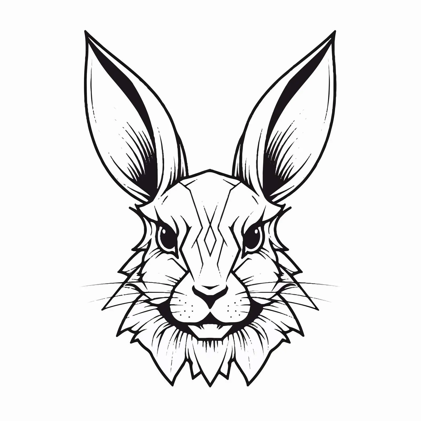Cartoon Rabbit Vector Line Illustration — free download from Dotvec