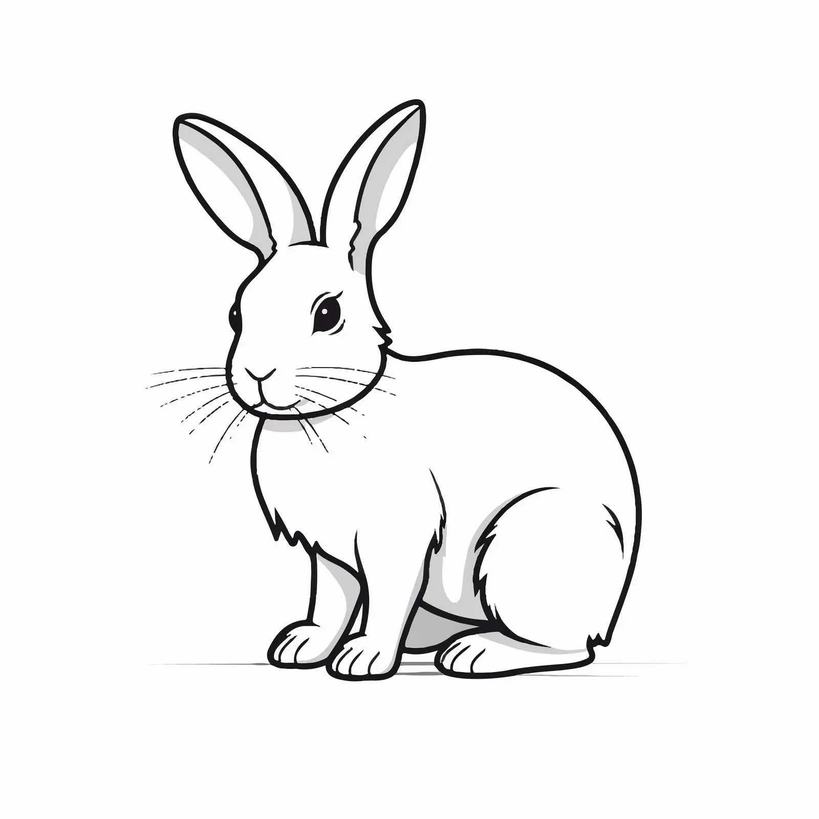 Cute Cartoon Rabbit Line Vector Illustration — free download from Dotvec