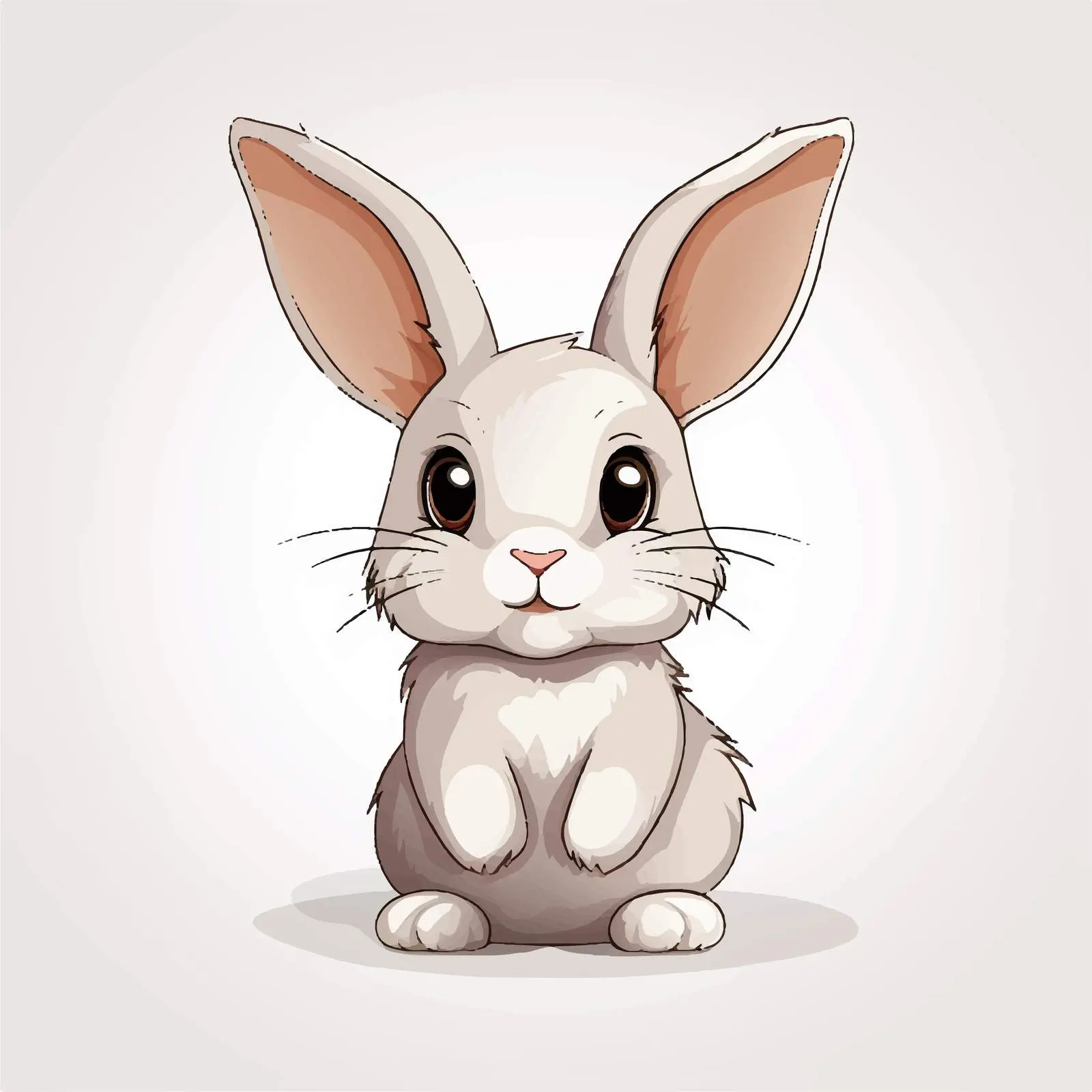 Rabbit Line Vector Illustration on White Background — free download from Dotvec