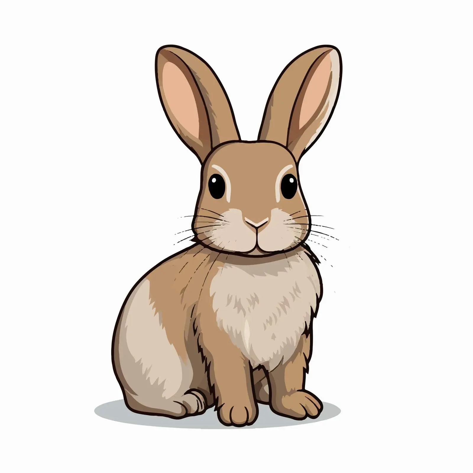Rabbit Line Vector Illustration on White Background – free modern vector art image from Dotvec