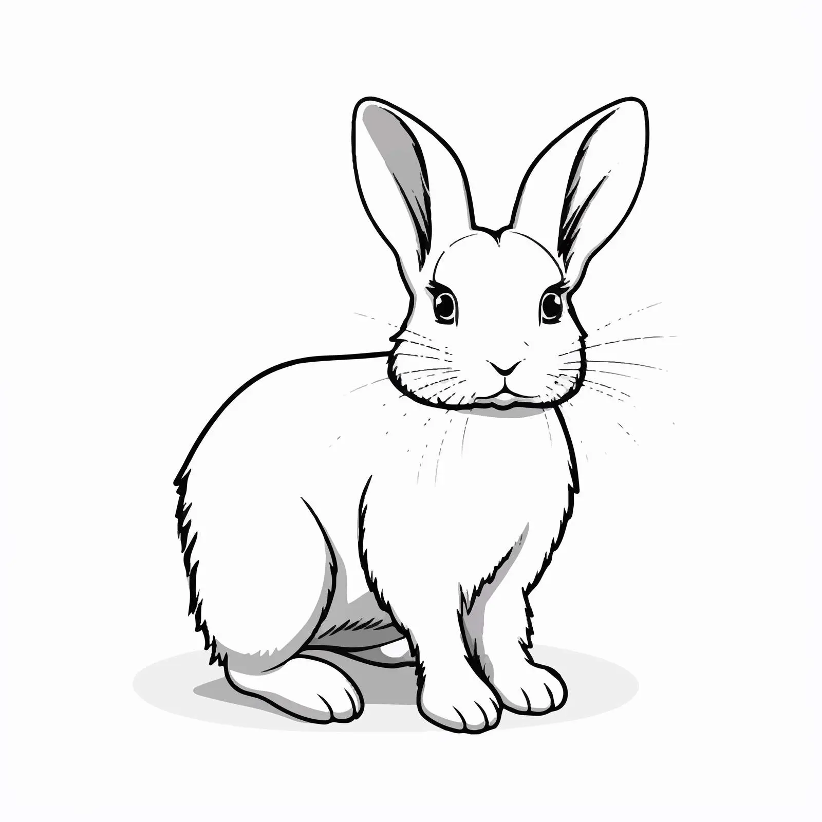 Rabbit Outline Vector Illustration on White Background — free download from Dotvec