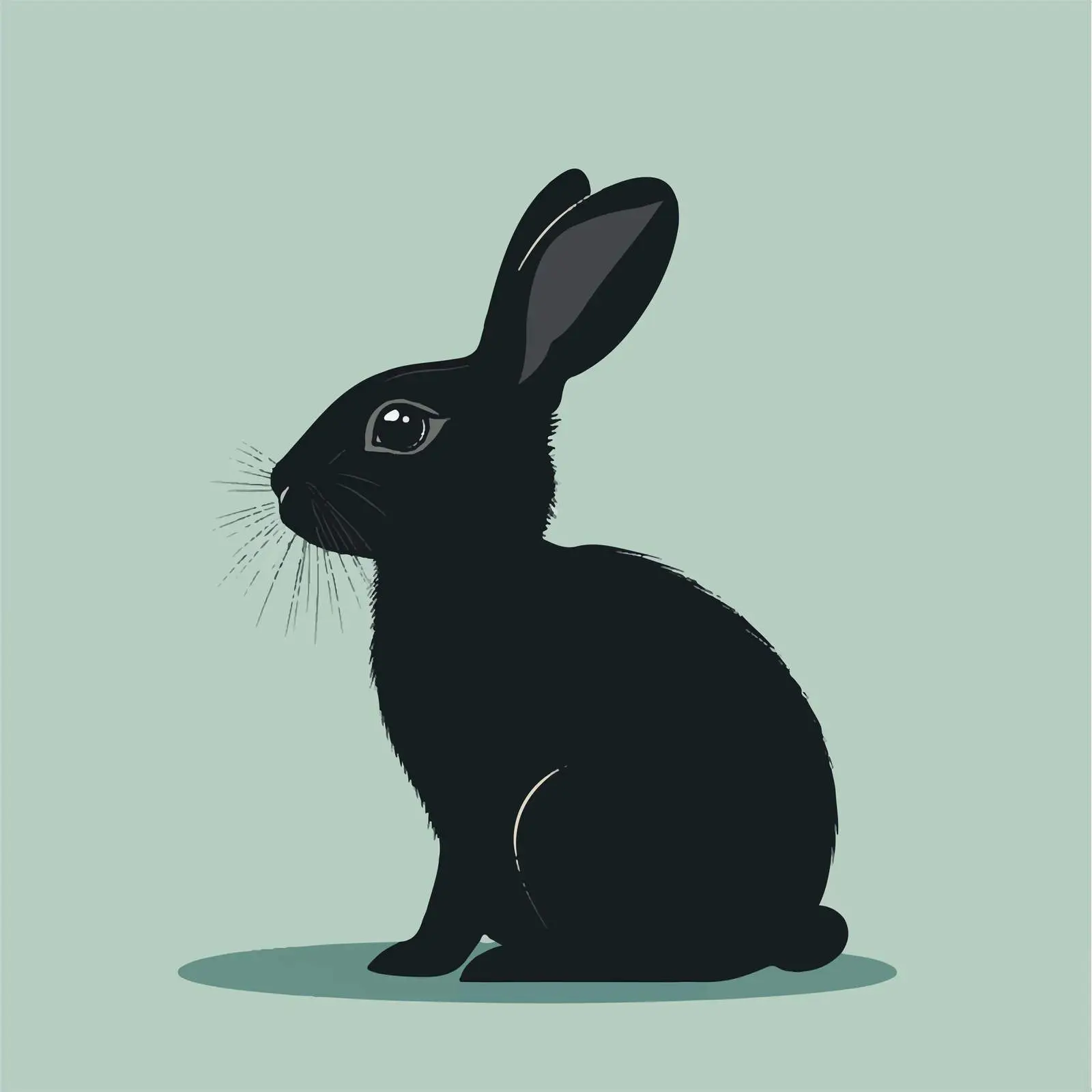 Stylish Rabbit Silhouette Vector Illustration — free download from Dotvec