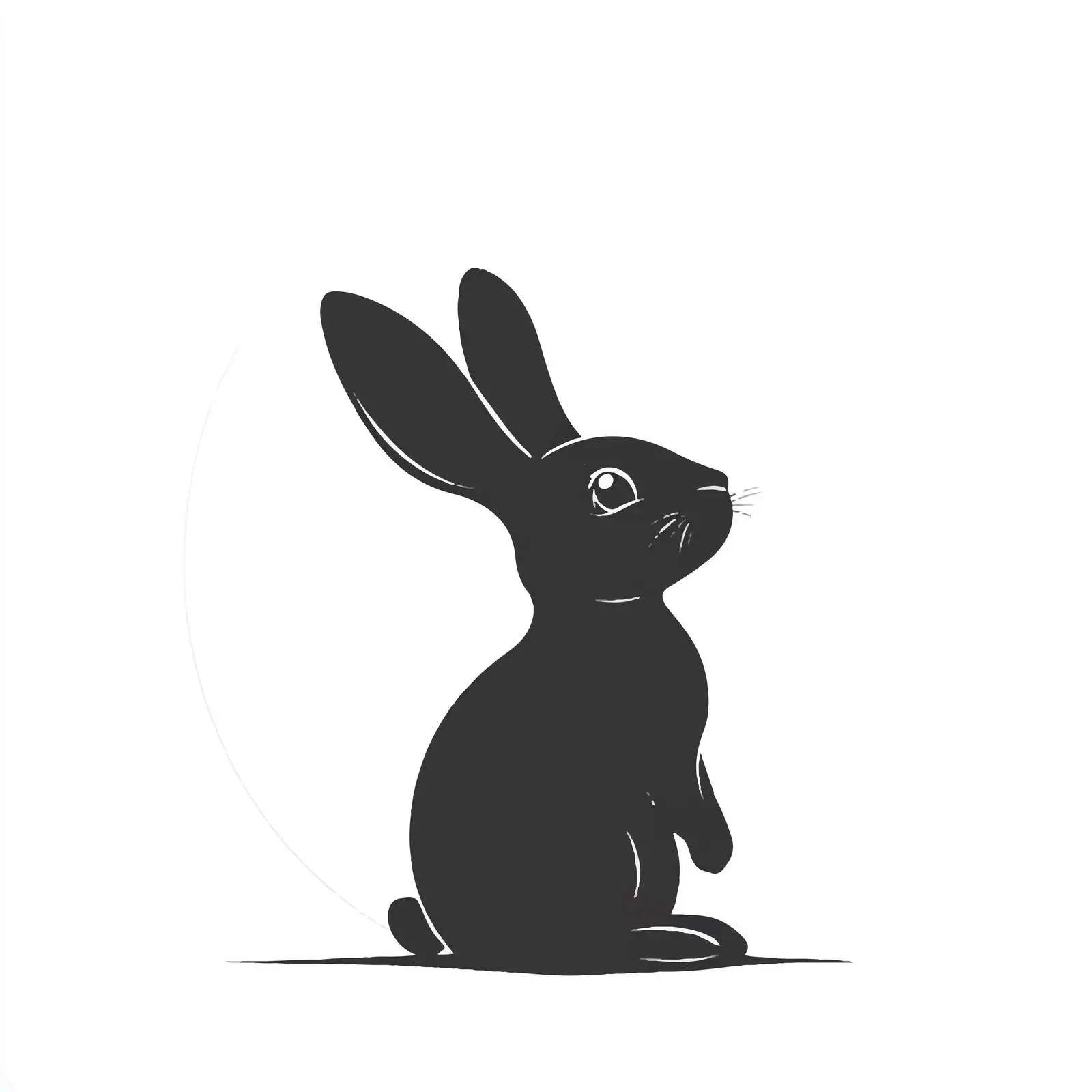 Flat Rabbit Silhouette Vector Illustration — free download from Dotvec
