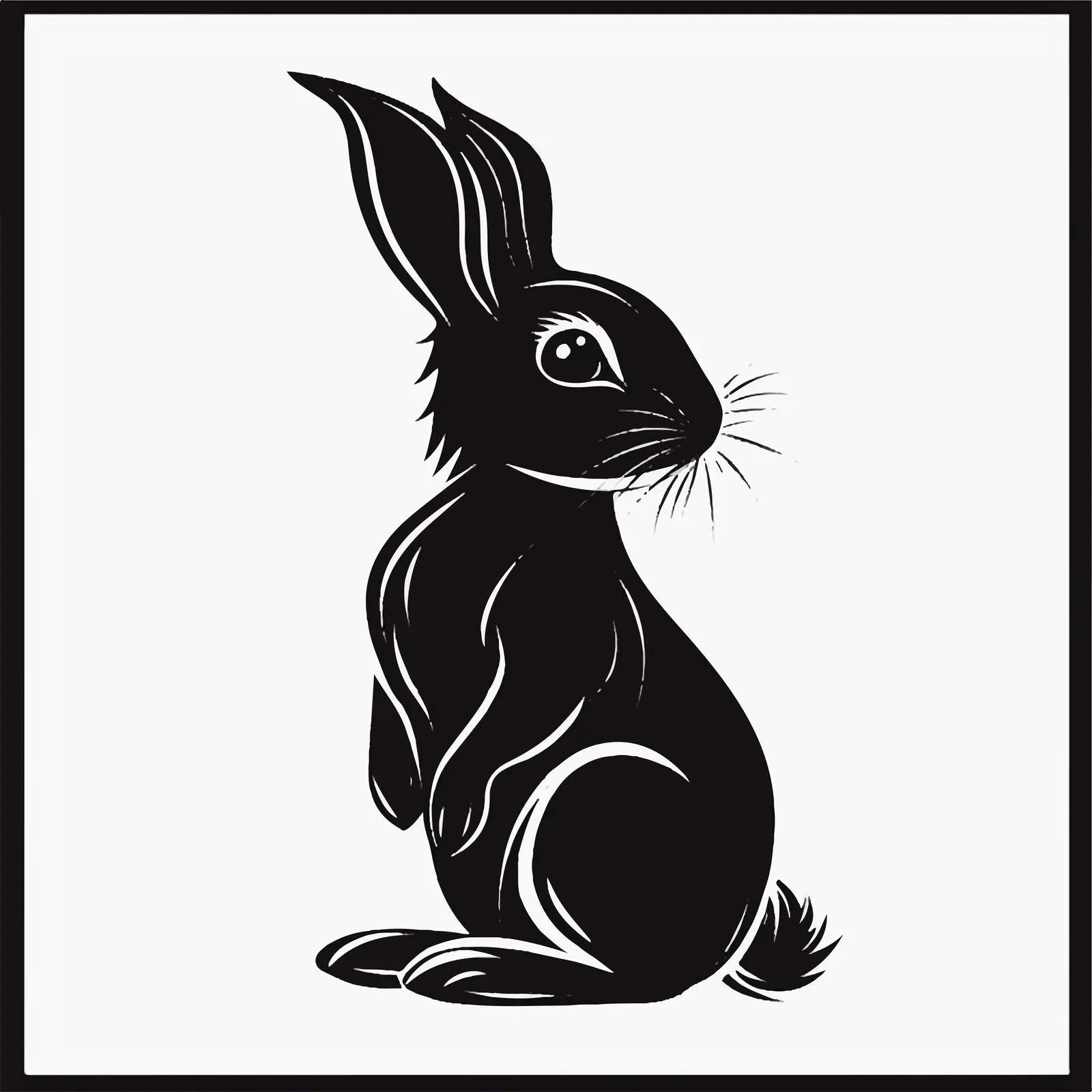 Flat Vector Rabbit Silhouette Illustration — free download from Dotvec