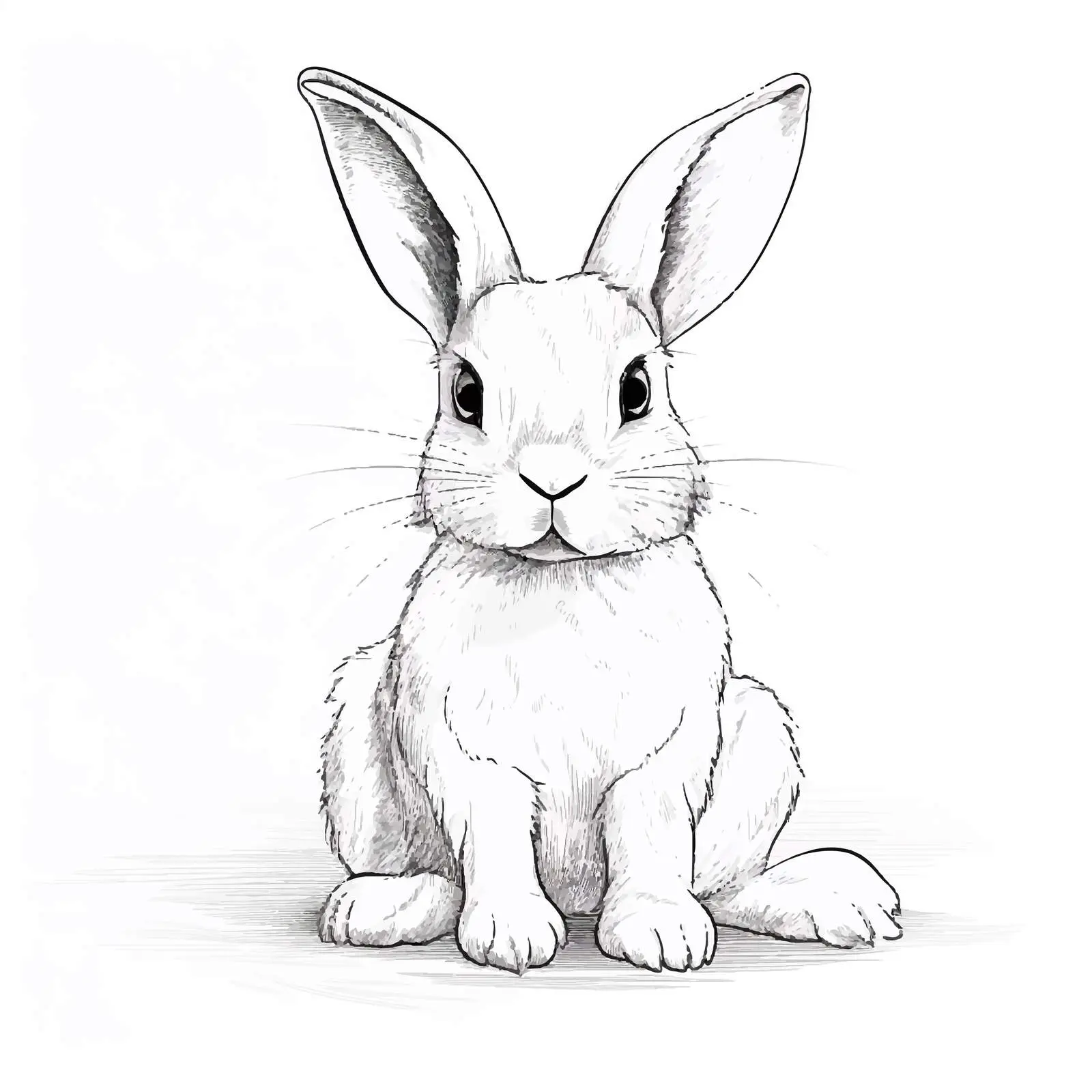 Rabbit Sketch Vector Illustration on White Background — free download from Dotvec