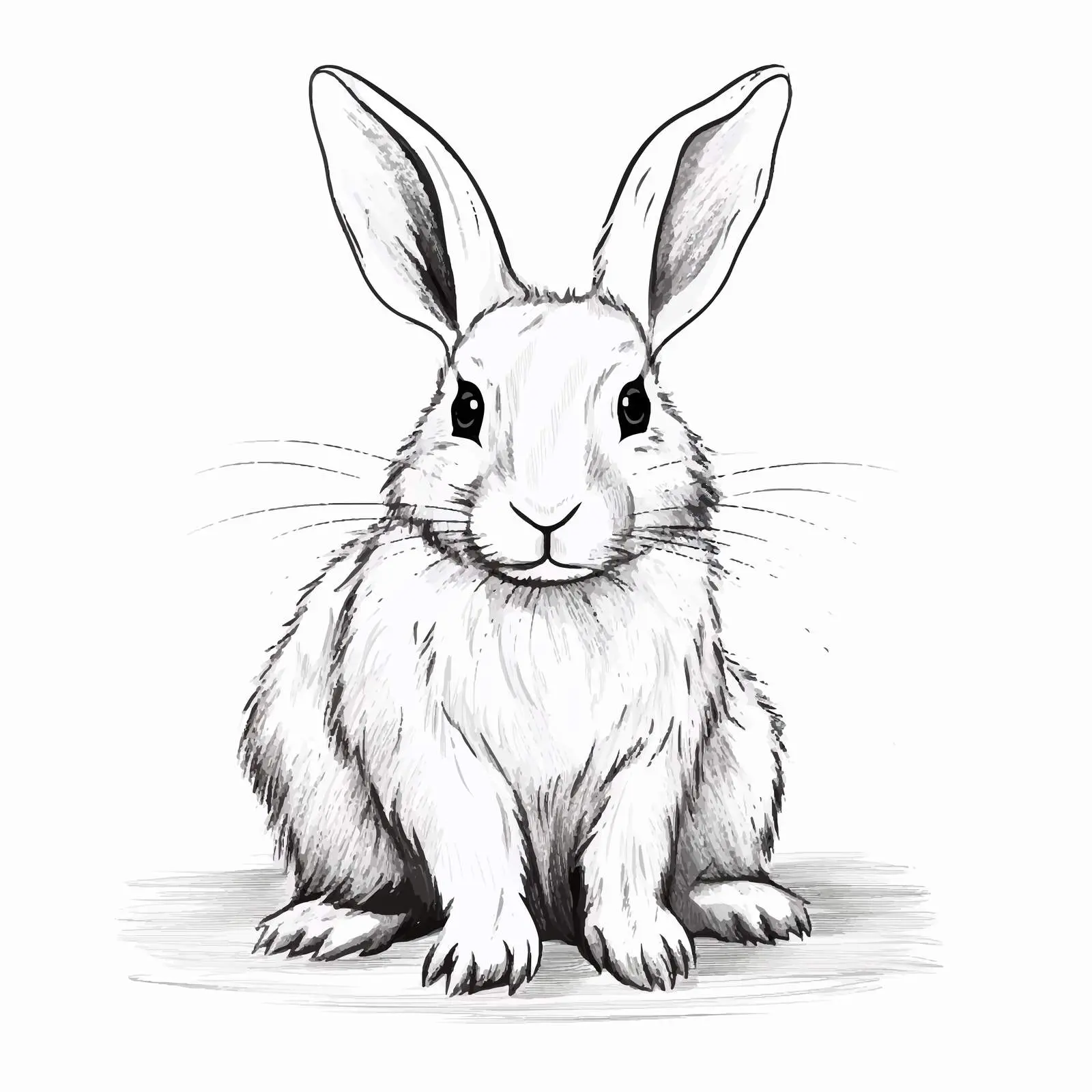 Rabbit Sketch Vector Illustration on White Background — free download from Dotvec