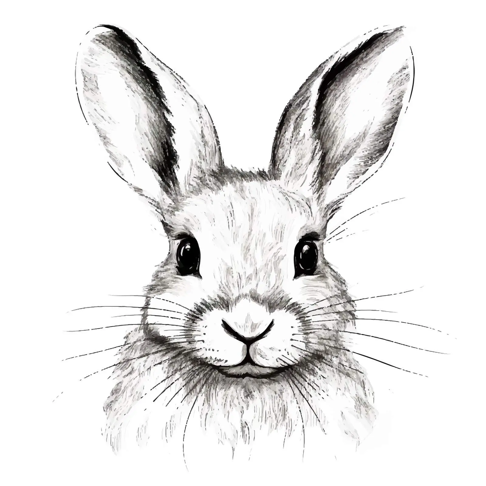 Cute Rabbit Vector Illustration on White Background — free download from Dotvec