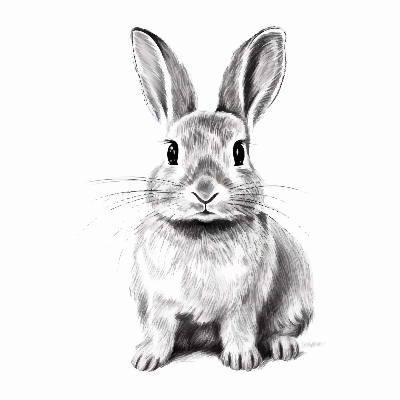 Rabbit Sketch Vector Illustration on White Background — free download from Dotvec