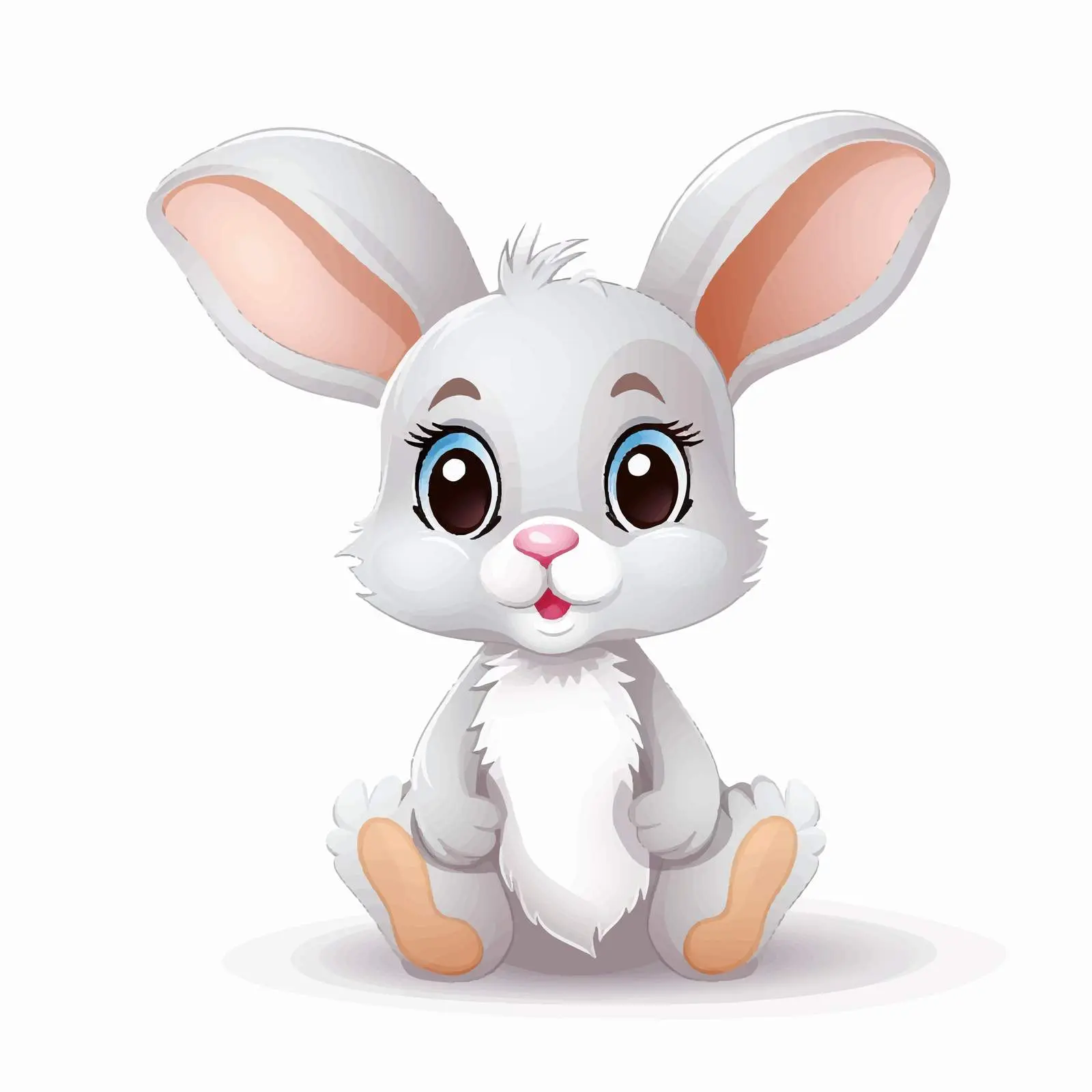 Cute Cartoon Rabbit Vector Illustration — free download from Dotvec