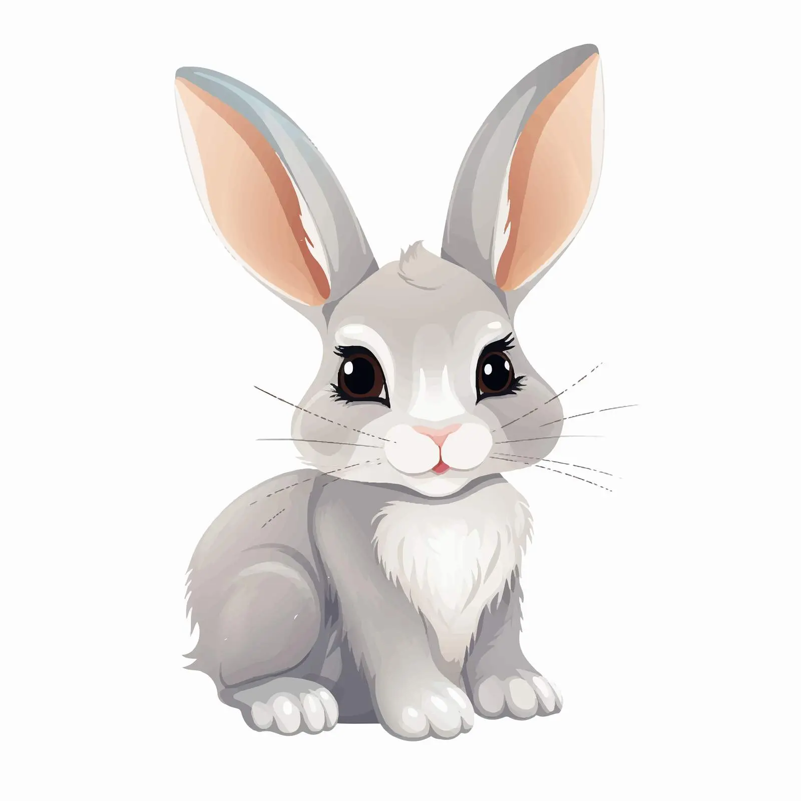 Isolated Rabbit Vector Illustration on White Background – free colorful rabbit image from Dotvec