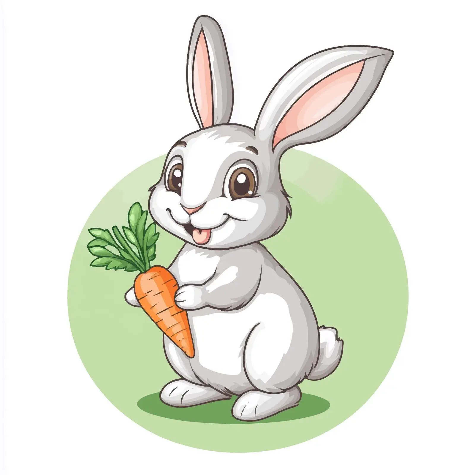 Cartoon Rabbit with Carrot Vector Illustration — free download from Dotvec