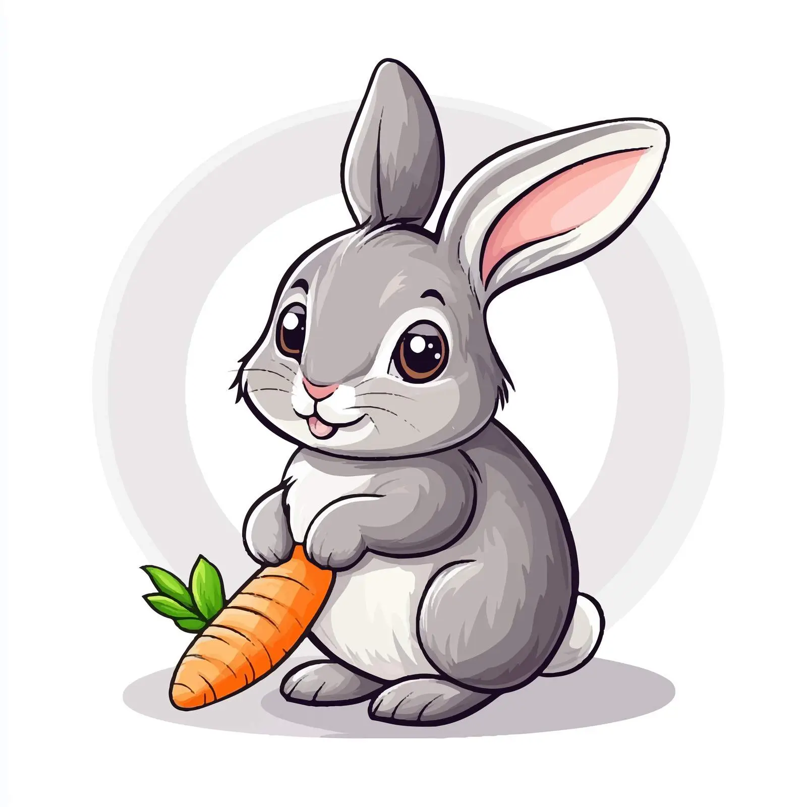 Cute Cartoon Rabbit with Carrot Vector Illustration — free download from Dotvec