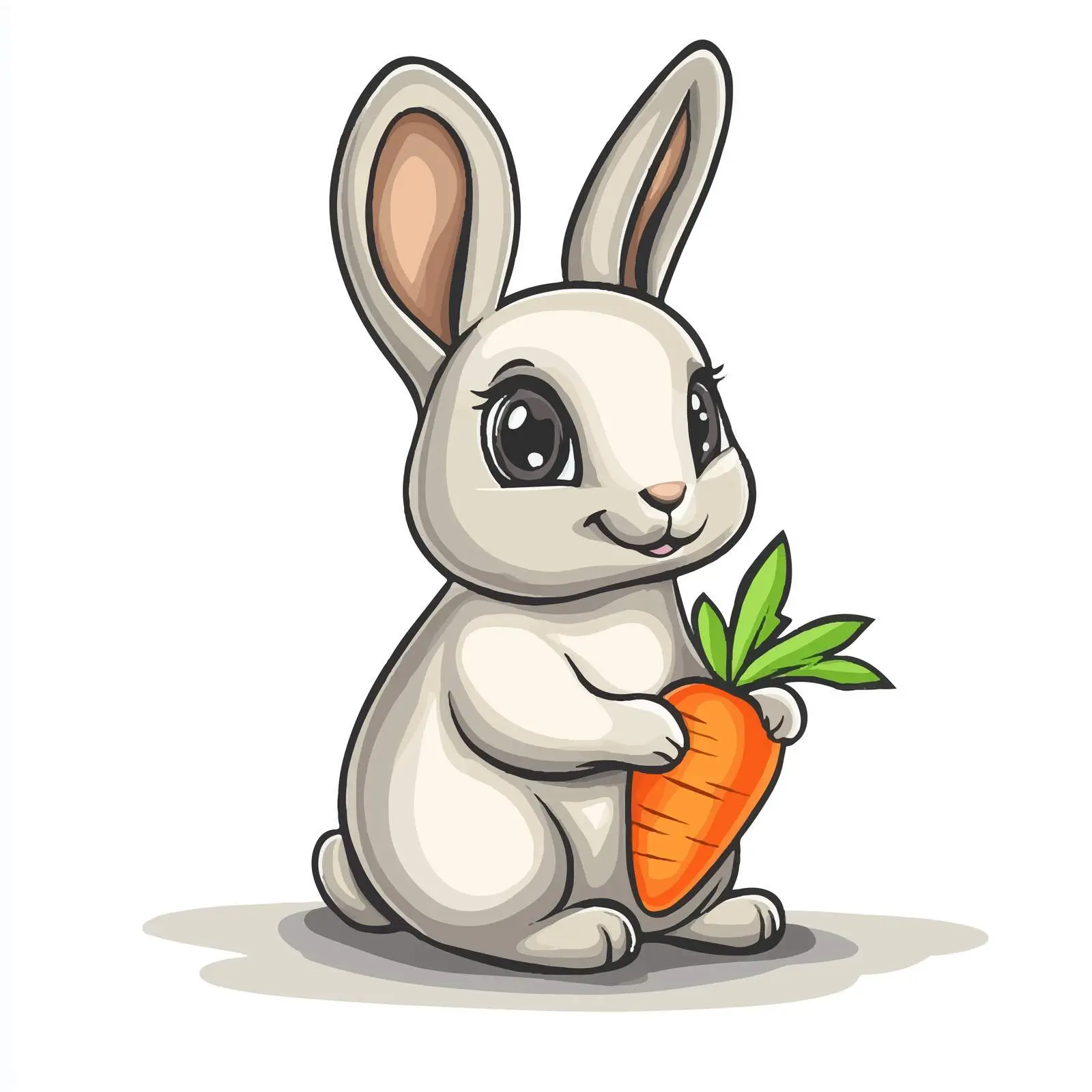 Cartoon Rabbit with Carrot Vector Illustration — free download from Dotvec