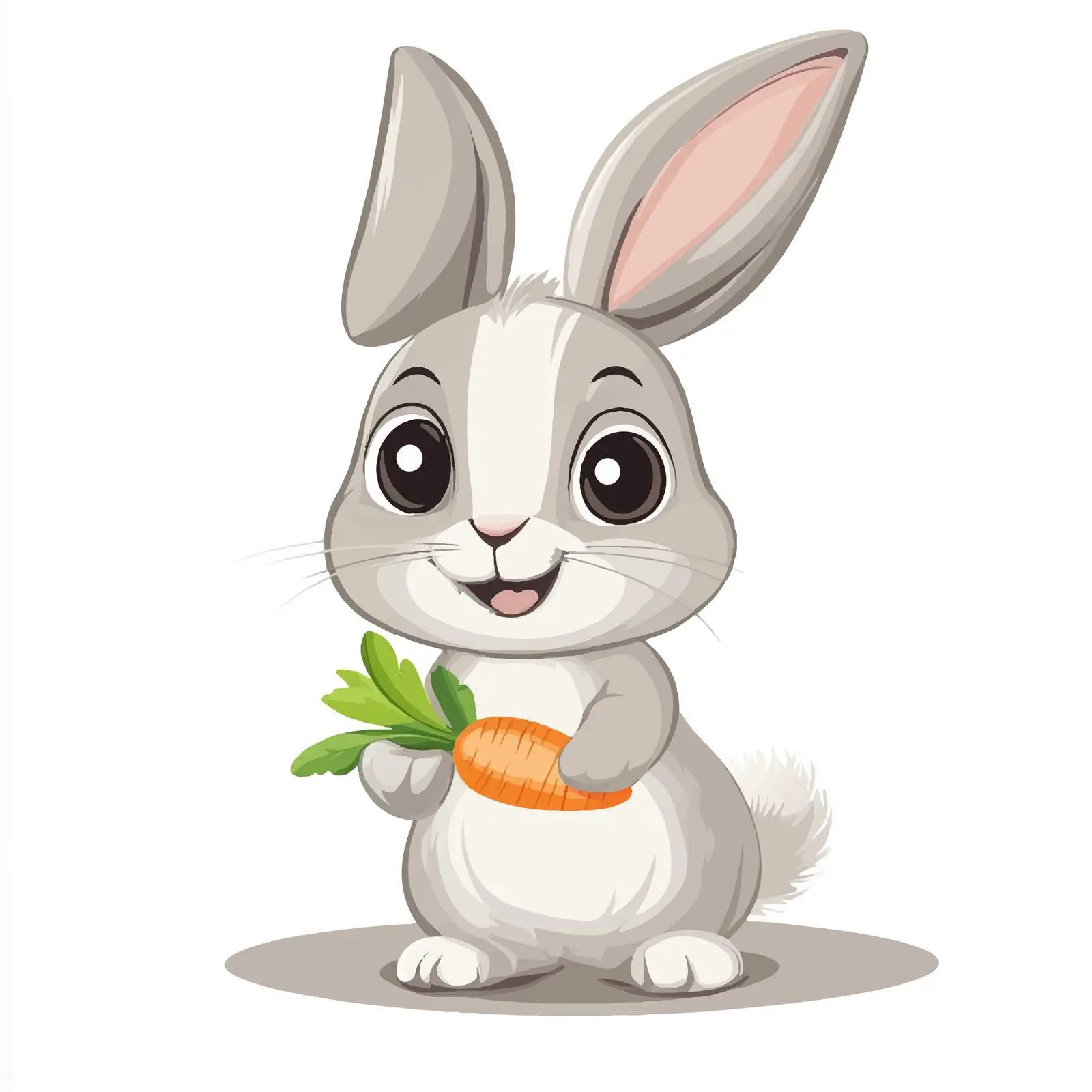 Cute Rabbit Cartoon Holding Carrot Illustration — free download from Dotvec