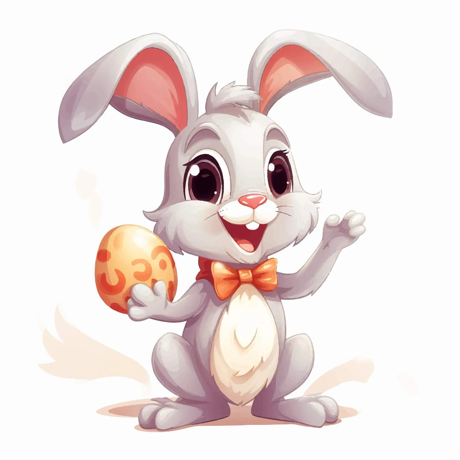 Cute Rabbit with Egg Easter Clip Art — free download from Dotvec