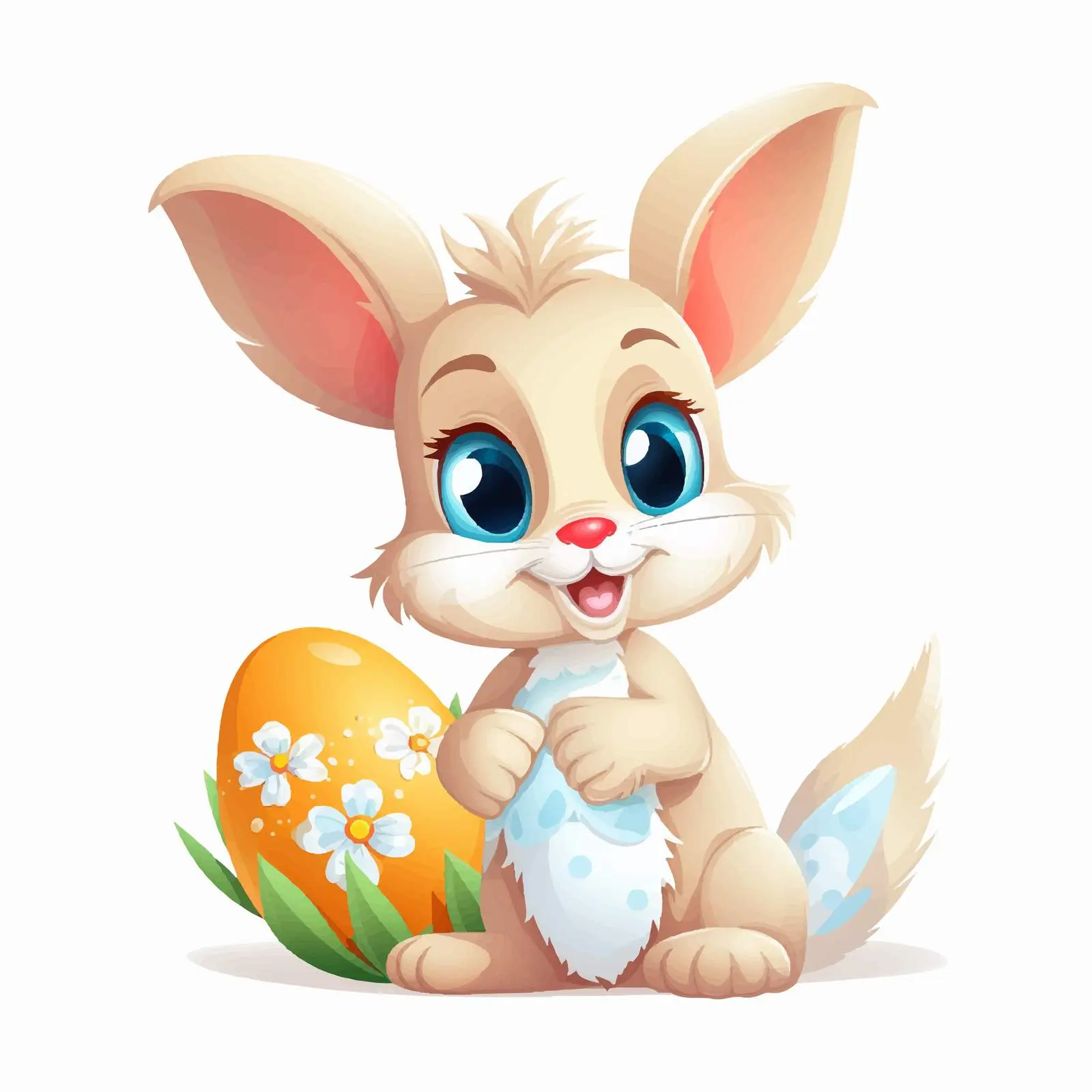 Easter Bunny with Egg Clip Art Illustration — free download from Dotvec