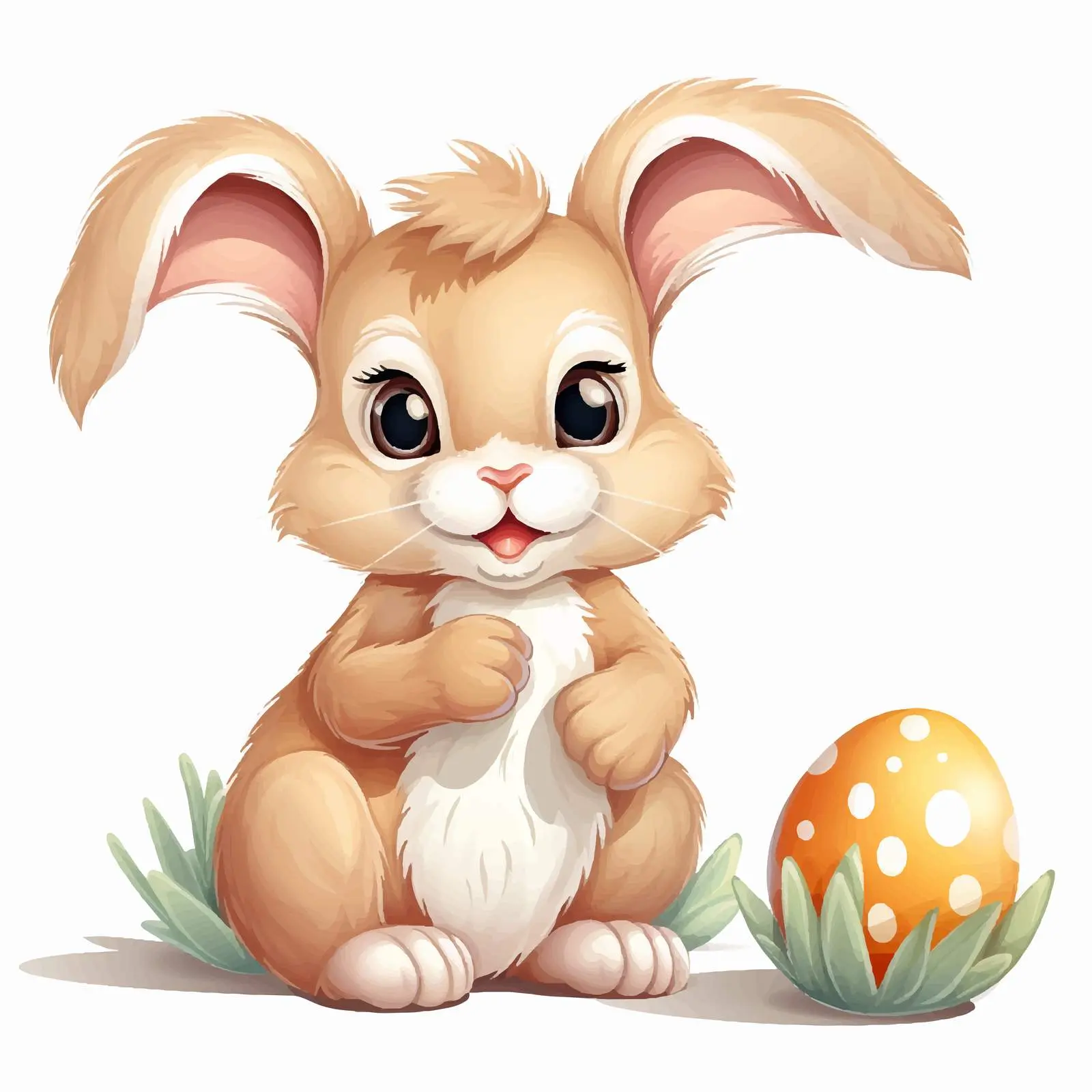 Easter Bunny with Egg Clip Art Illustration — free download from Dotvec