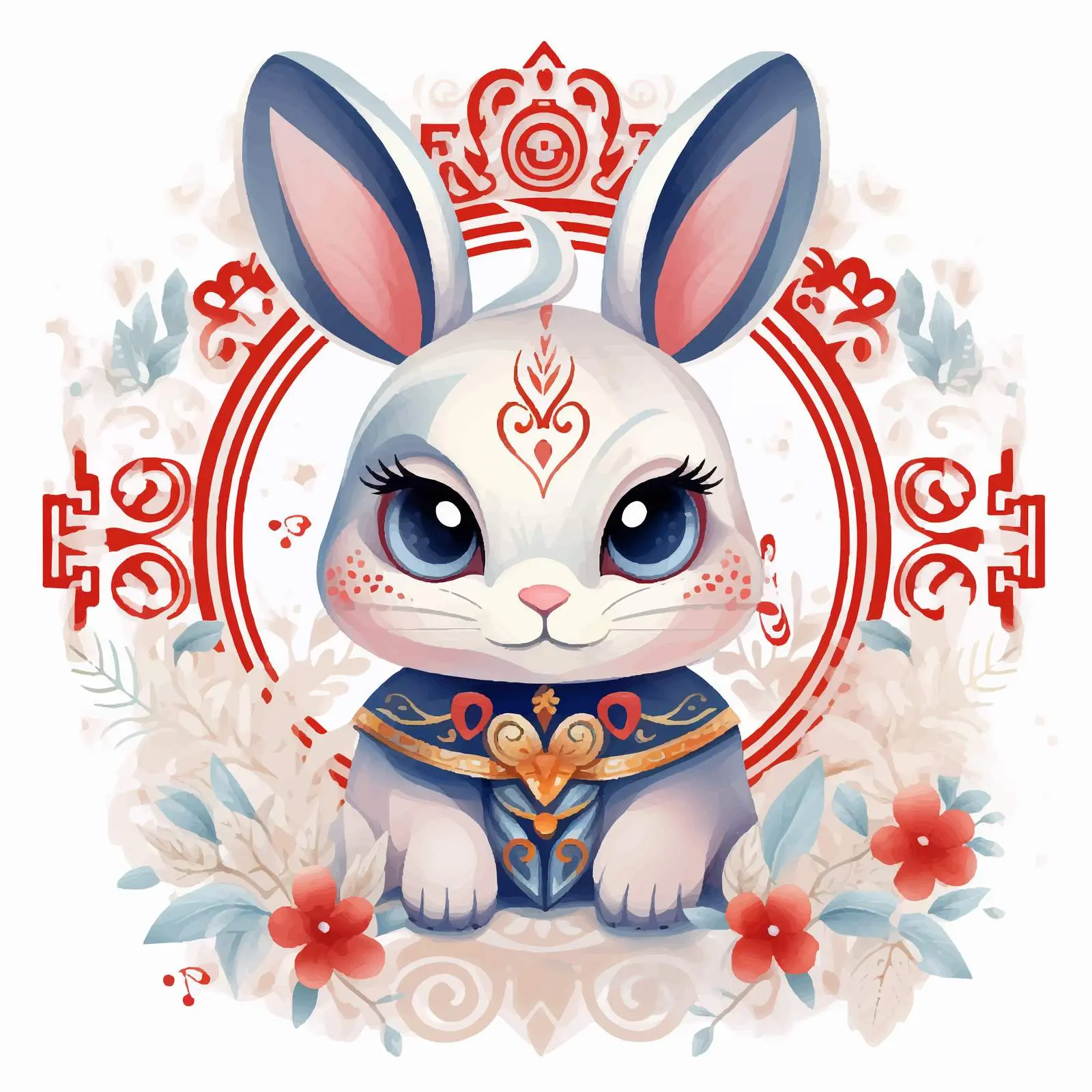 Rabbit Chinese New Year Greeting Card Design — free download from Dotvec