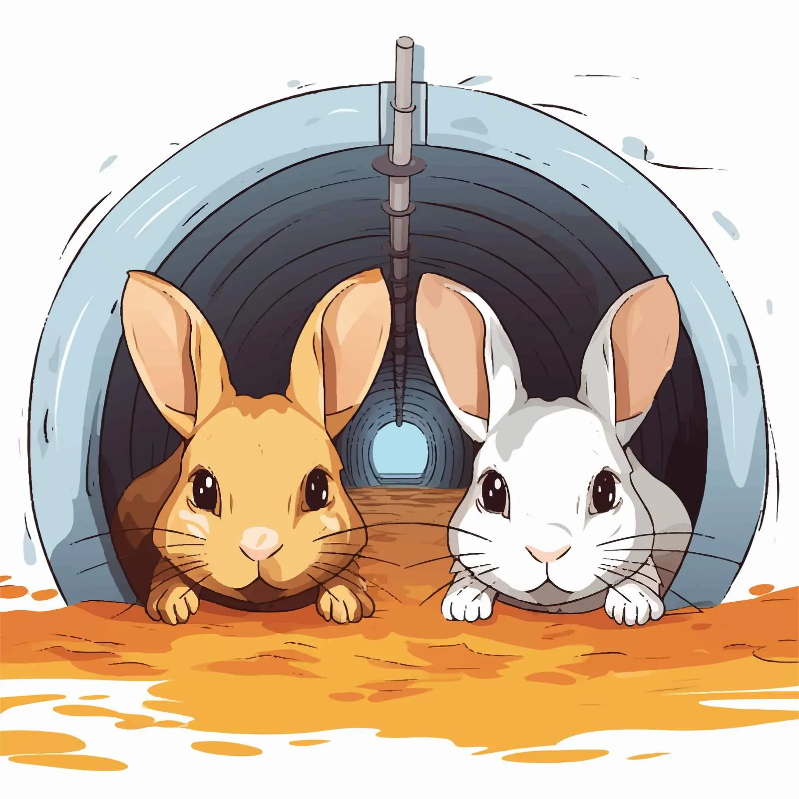 Rabbits in an Underground Tunnel System Vector — free download from Dotvec