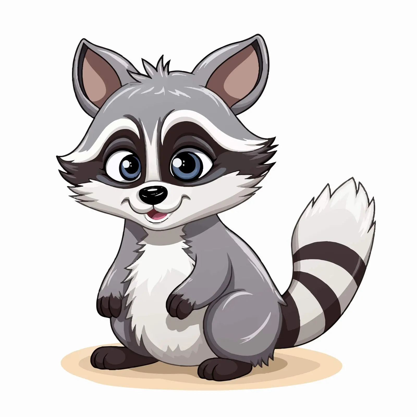 Cute Raccoon Cartoon Vector Illustration — free download from Dotvec