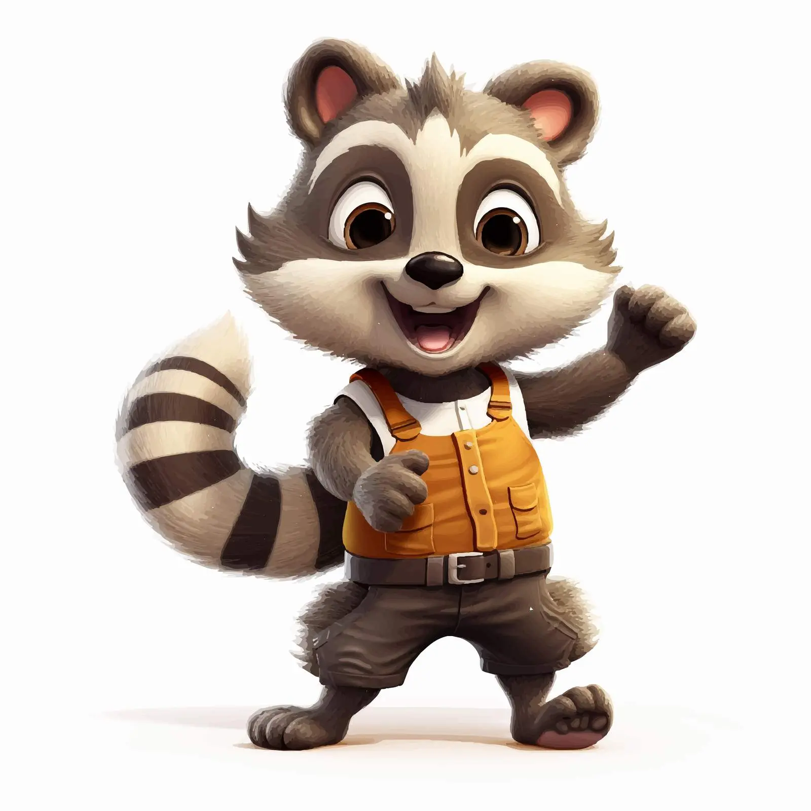 Playful Raccoon Dancing Cartoon Vector Illustration — free download from Dotvec