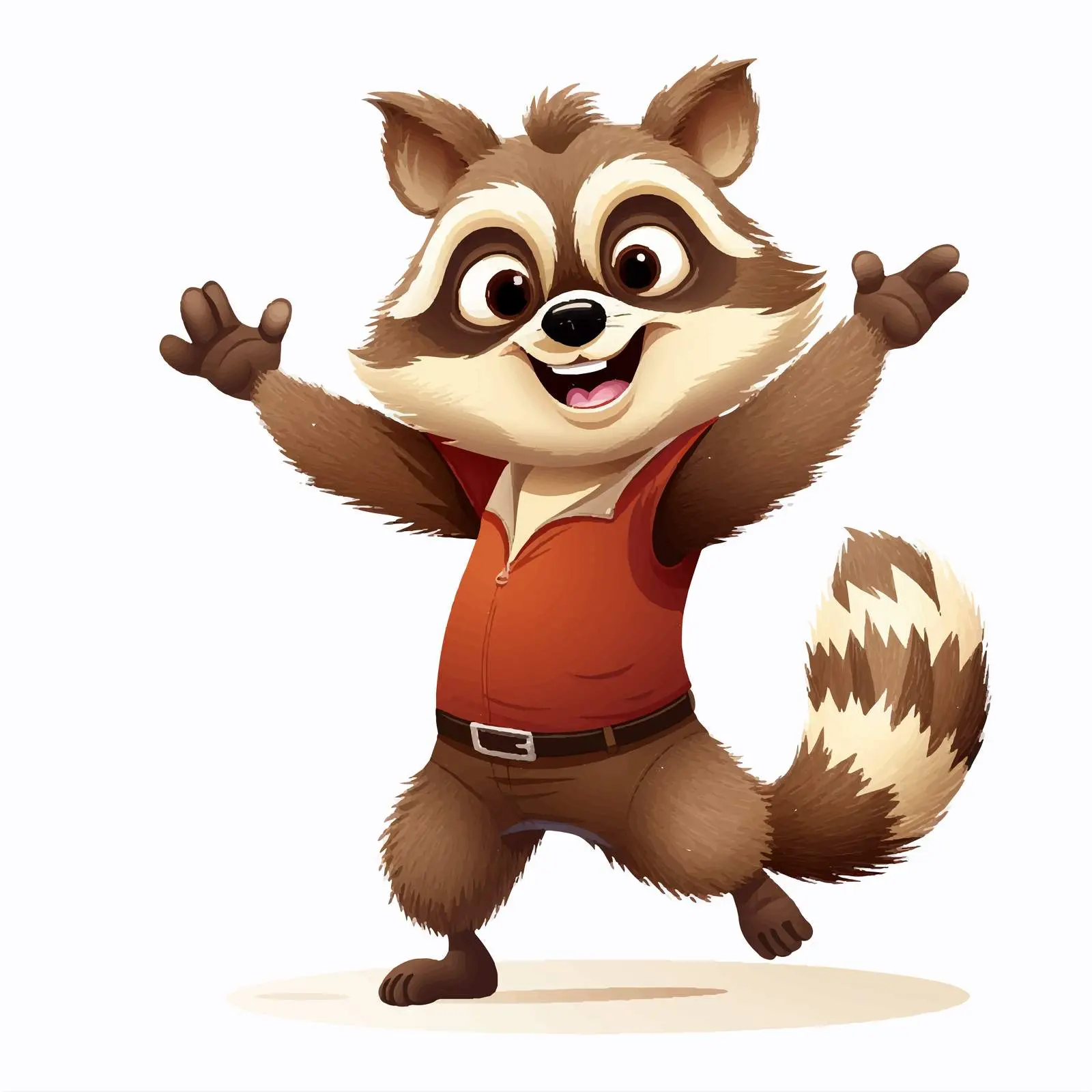 Dancing Raccoon Cartoon Character Vector Illustration — free download from Dotvec