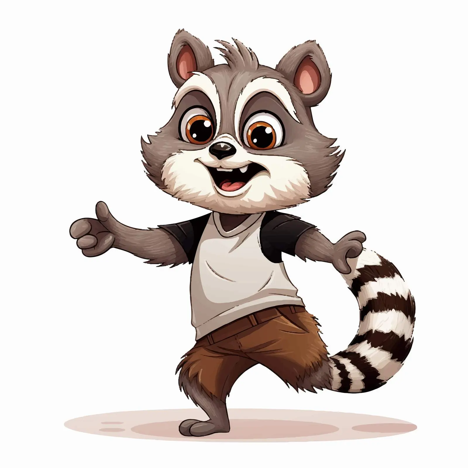 Playful Raccoon Dancing Cartoon Vector Illustration — free download from Dotvec