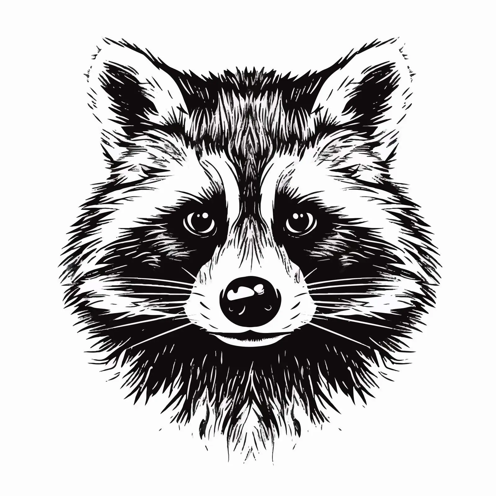 Raccoon Line Vector Illustration on White Background — free download from Dotvec