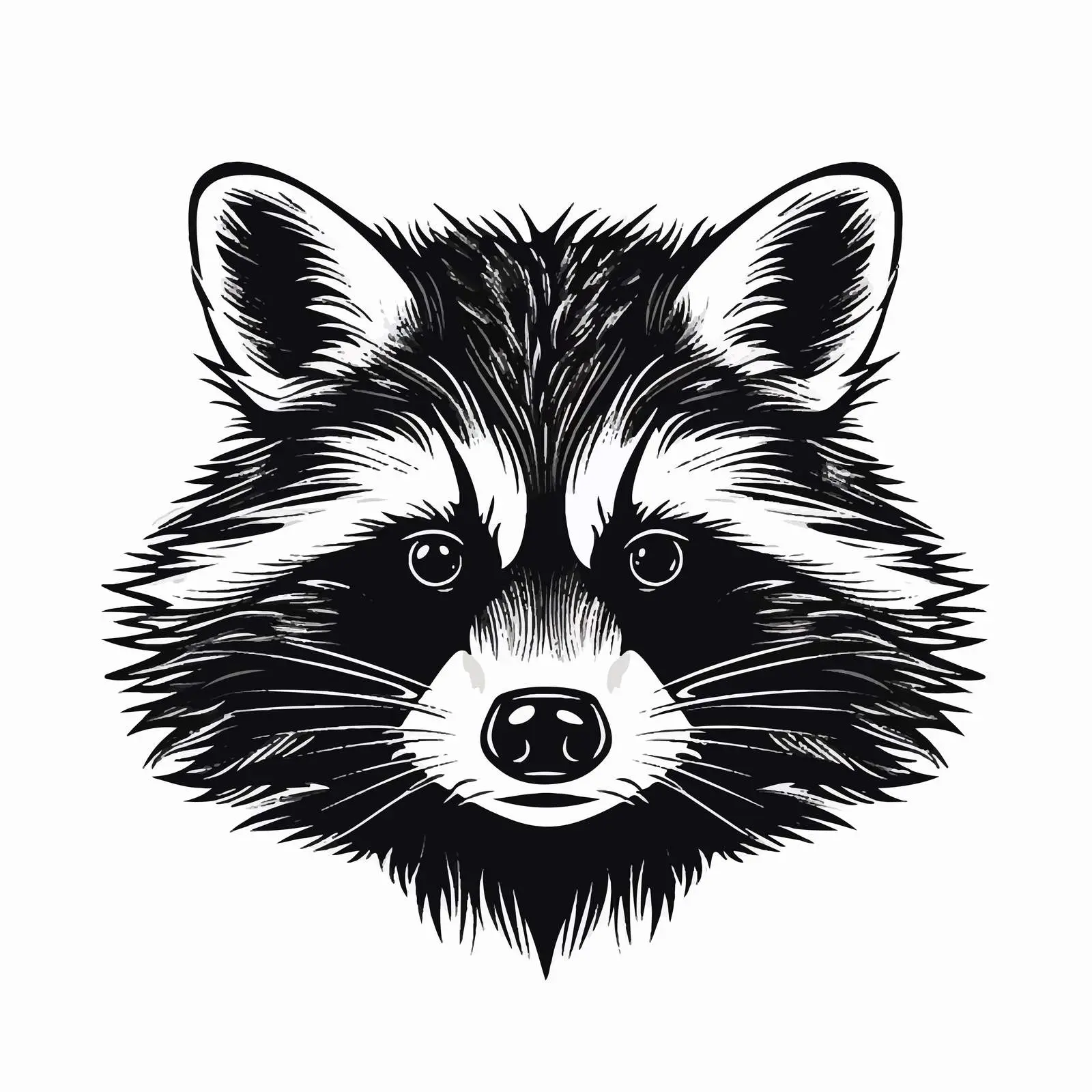 Raccoon Line Vector Illustration on White Background — free download from Dotvec