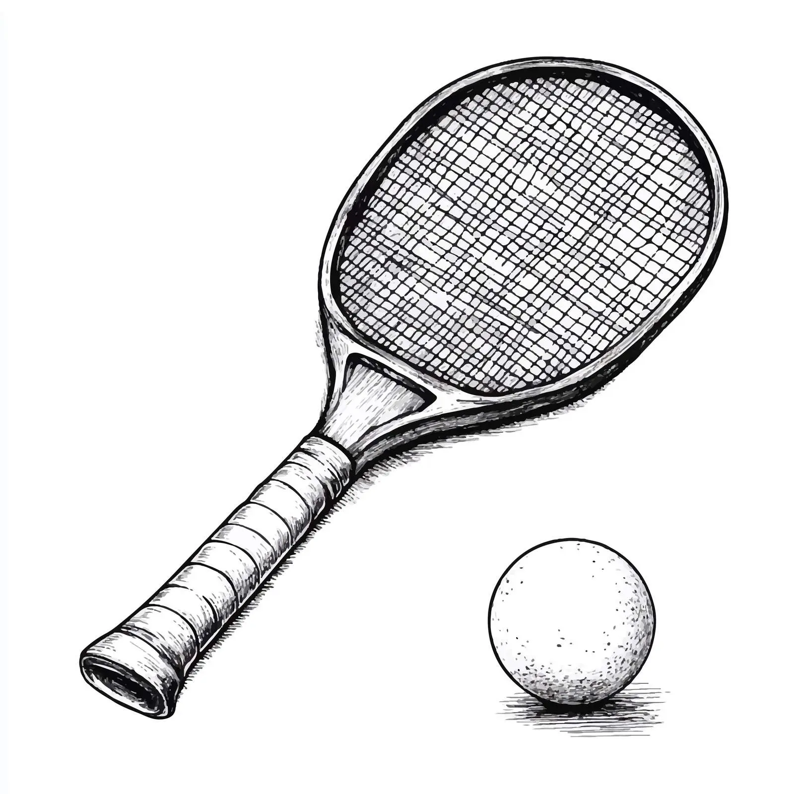 Hand Drawn Ping Pong Racquet and Ball Sketch — free download from Dotvec