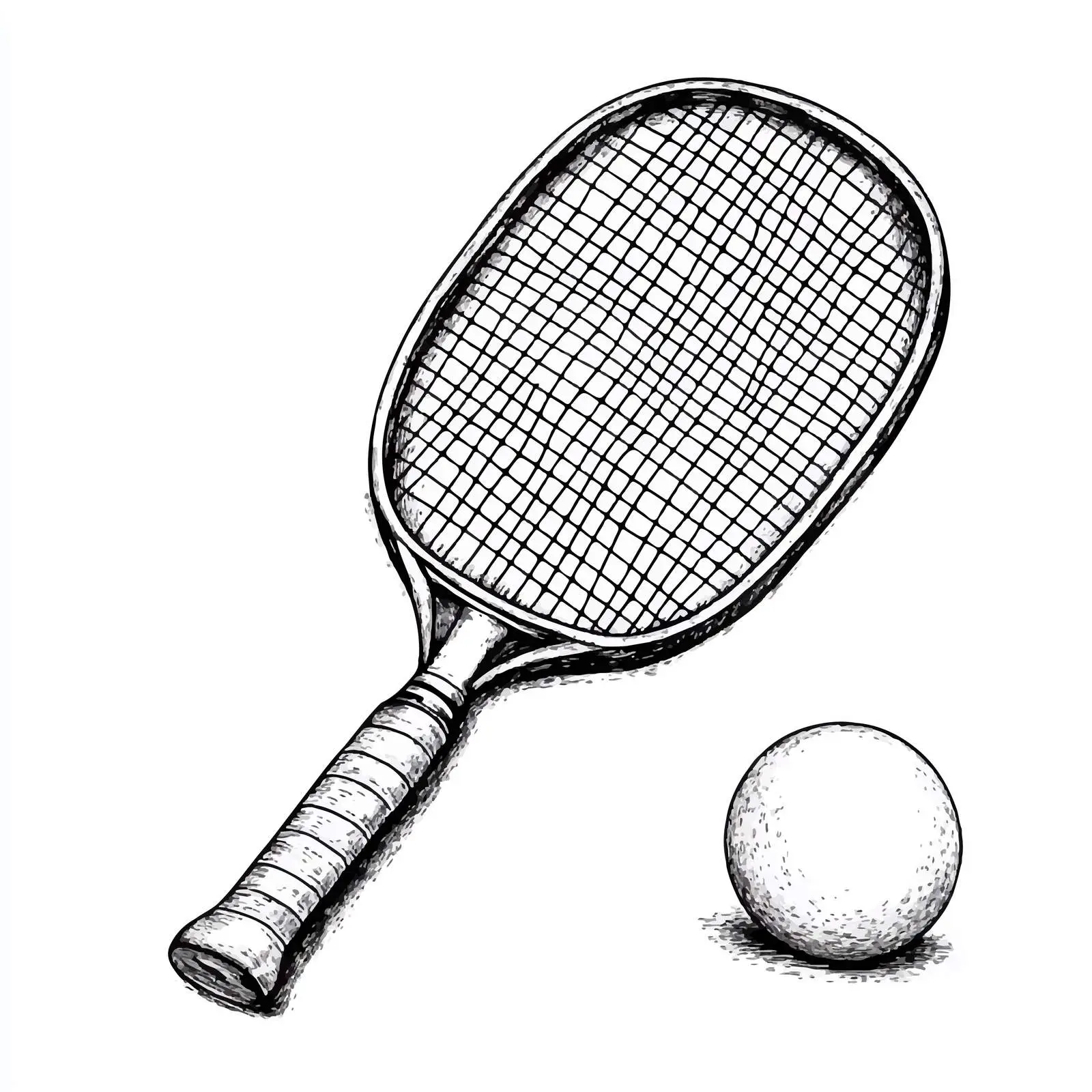 Hand-Drawn Ping Pong Racquet and Ball — free download from Dotvec